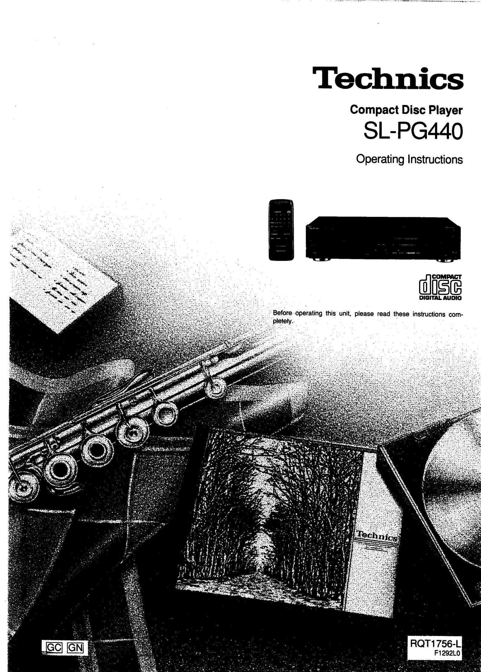 Technics SL-PG440 CD Player User Manual