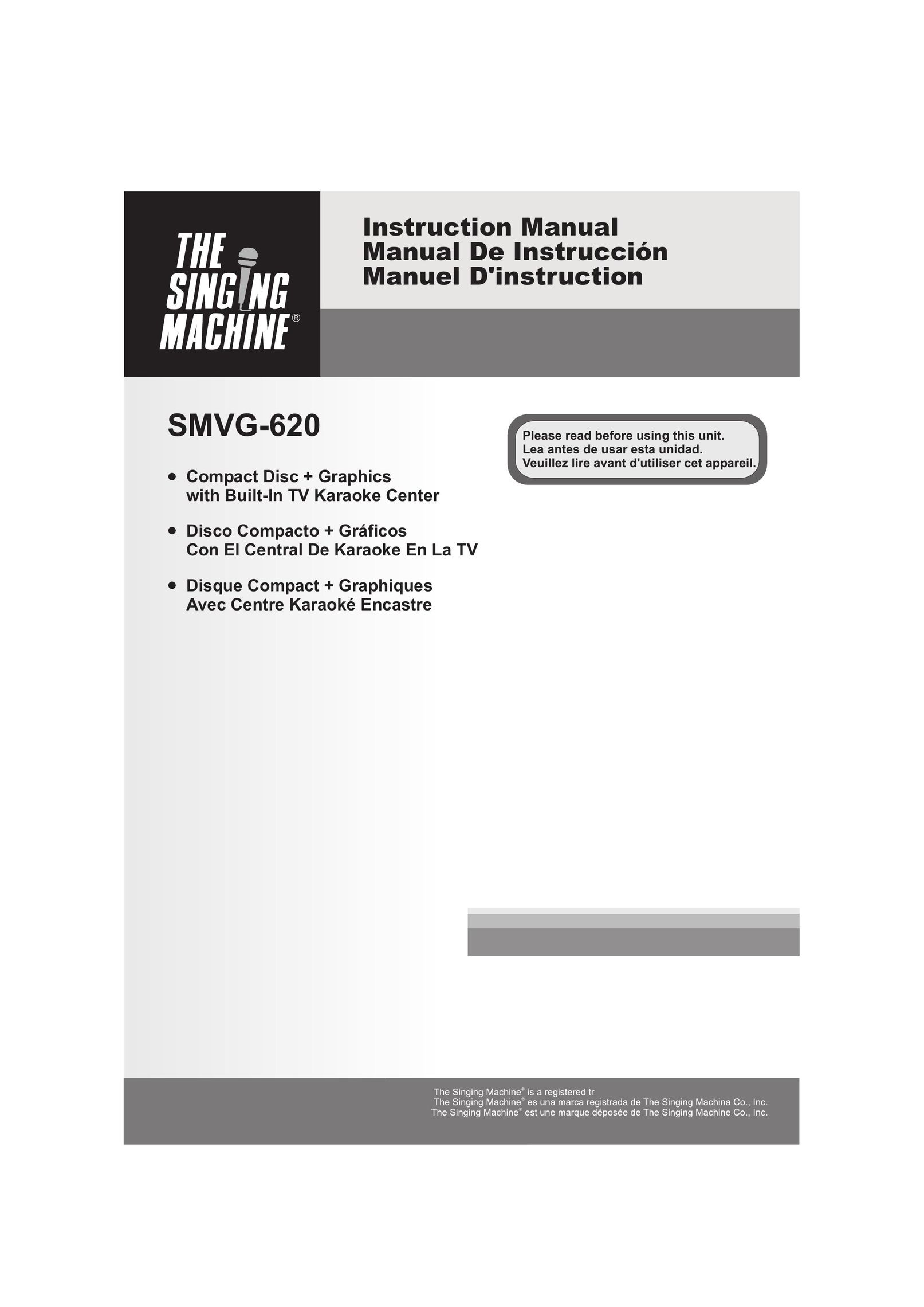 The Singing Machine SMVG-620 CD Player User Manual