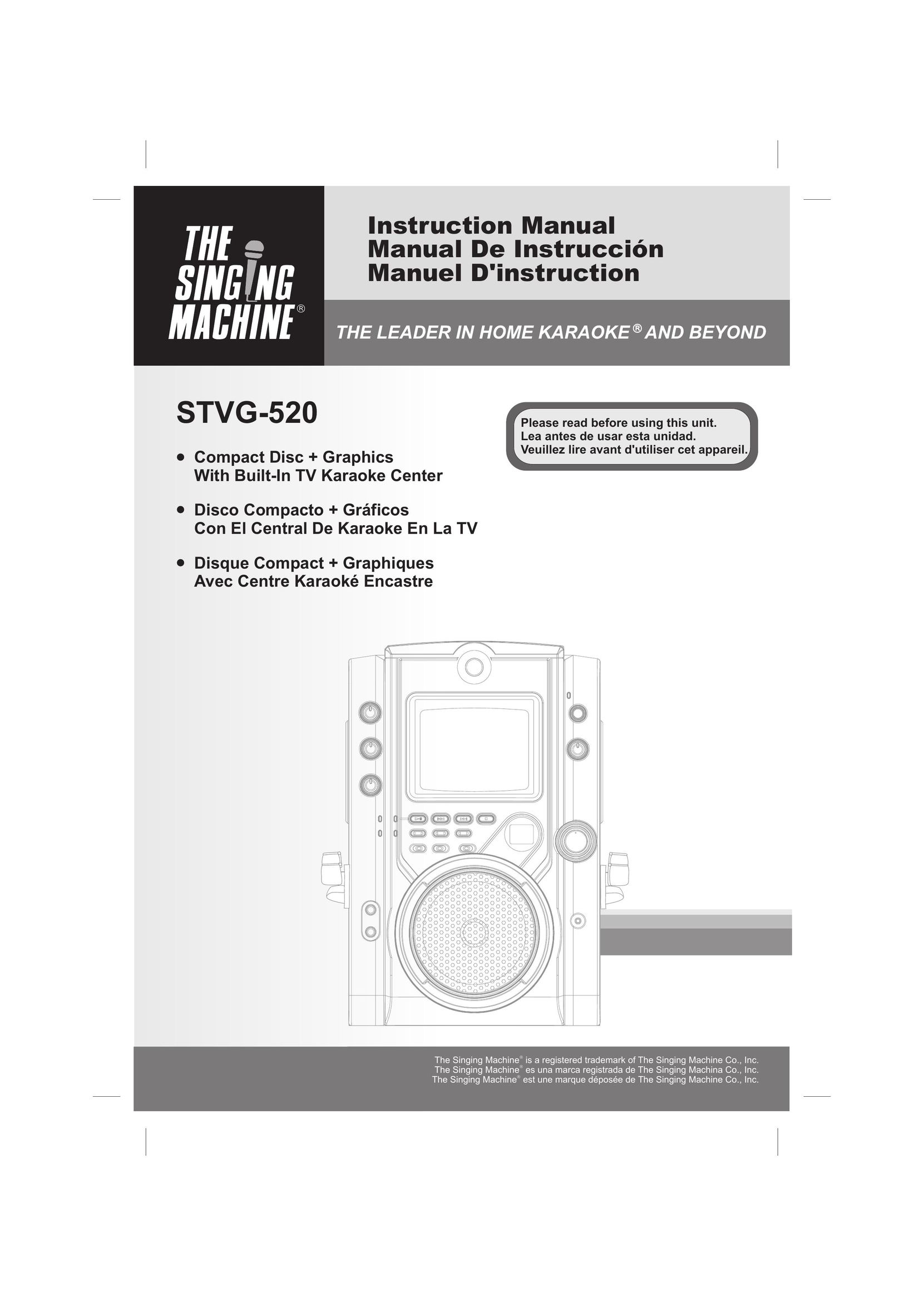 The Singing Machine STVG-520 CD Player User Manual