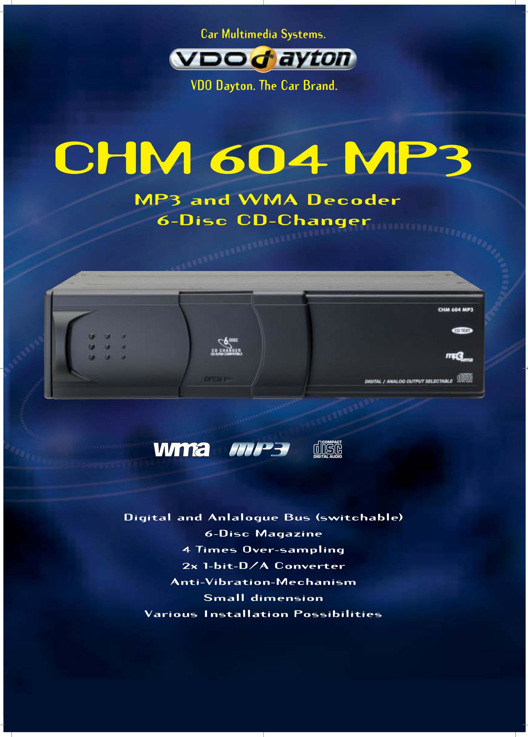 VDO Dayton CHM 604 MP3 CD Player User Manual