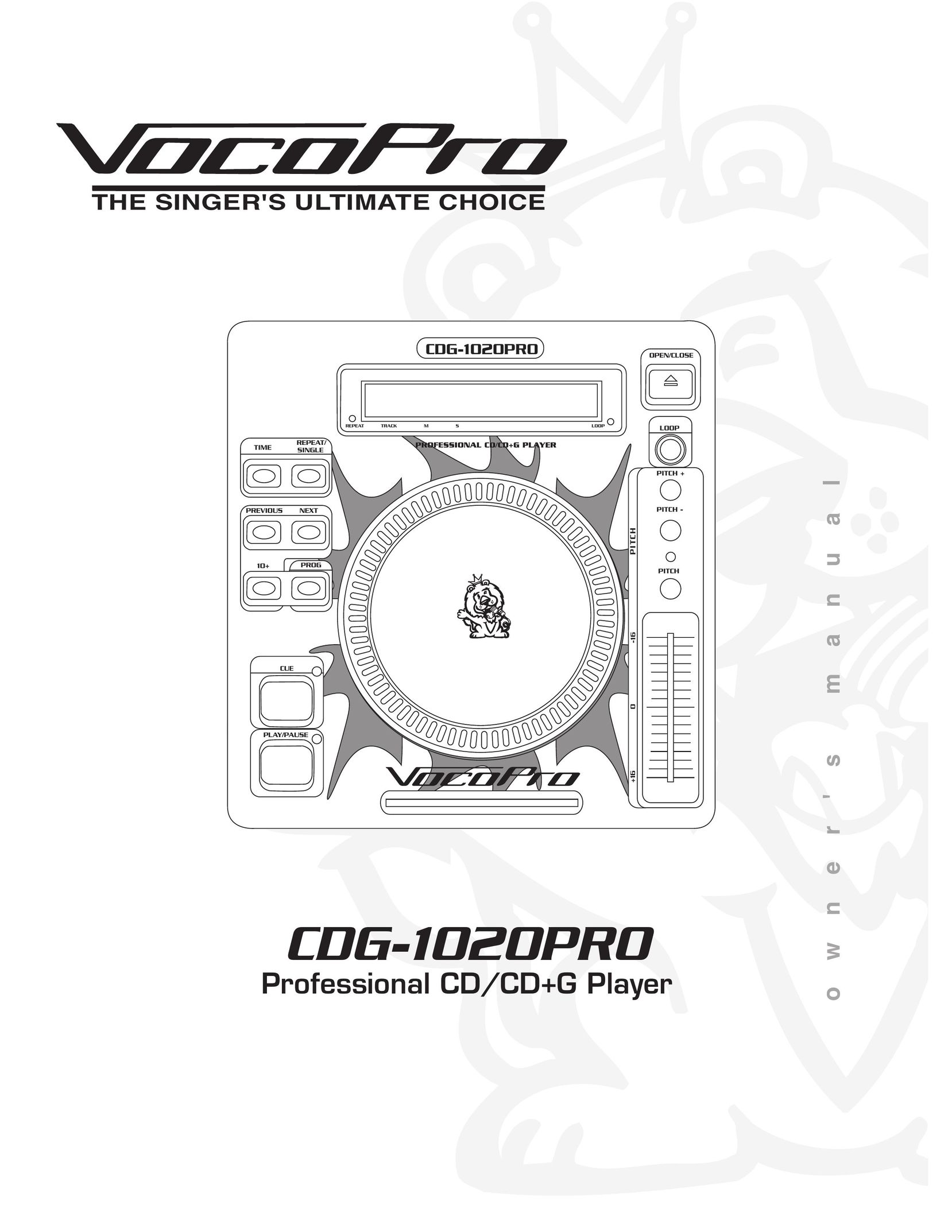 VocoPro CDG-1020PRO CD Player User Manual