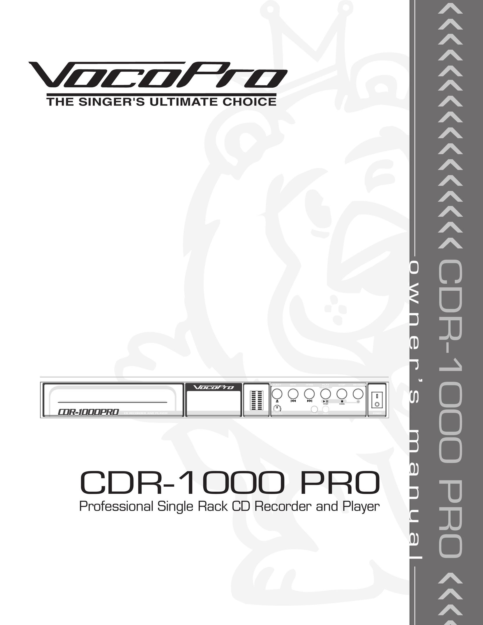 VocoPro CDR-1000 PRO CD Player User Manual