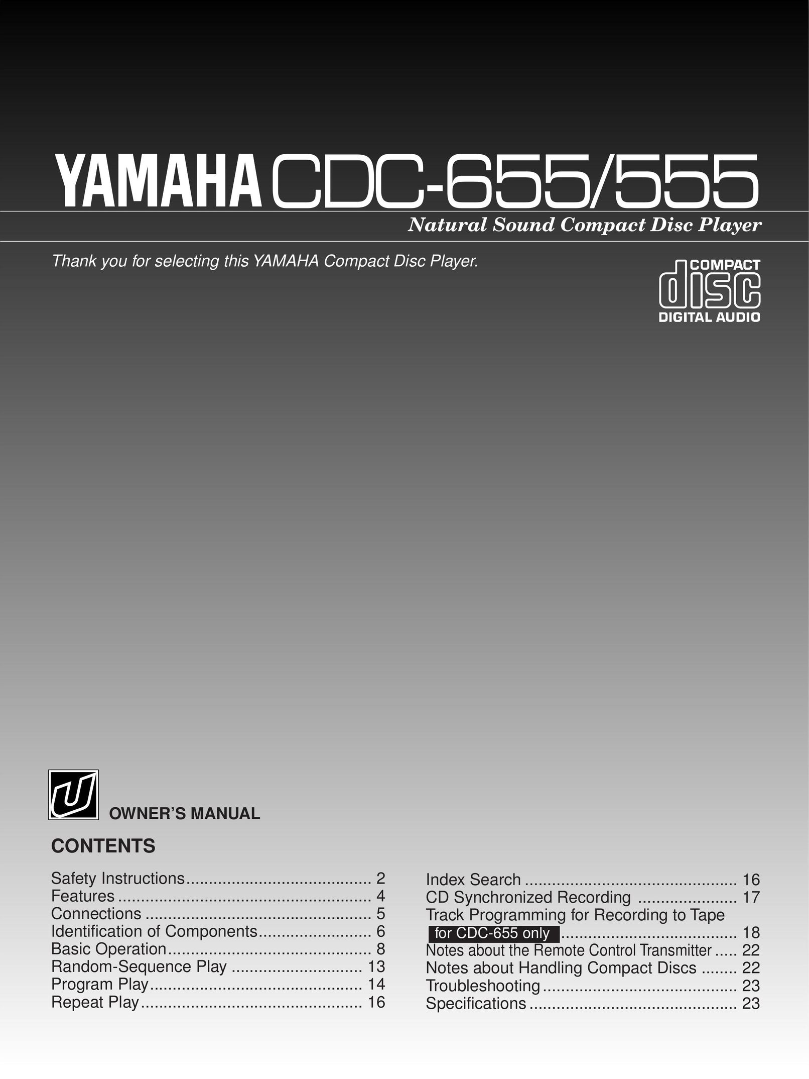 Yamaha CDC-655 CD Player User Manual