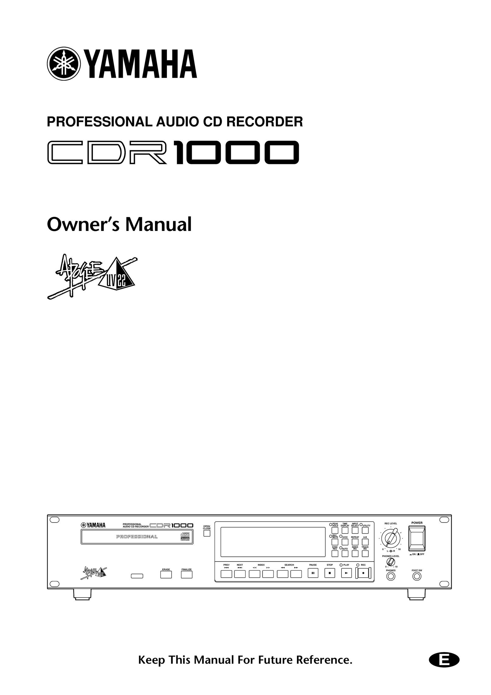 Yamaha CDR1000 CD Player User Manual