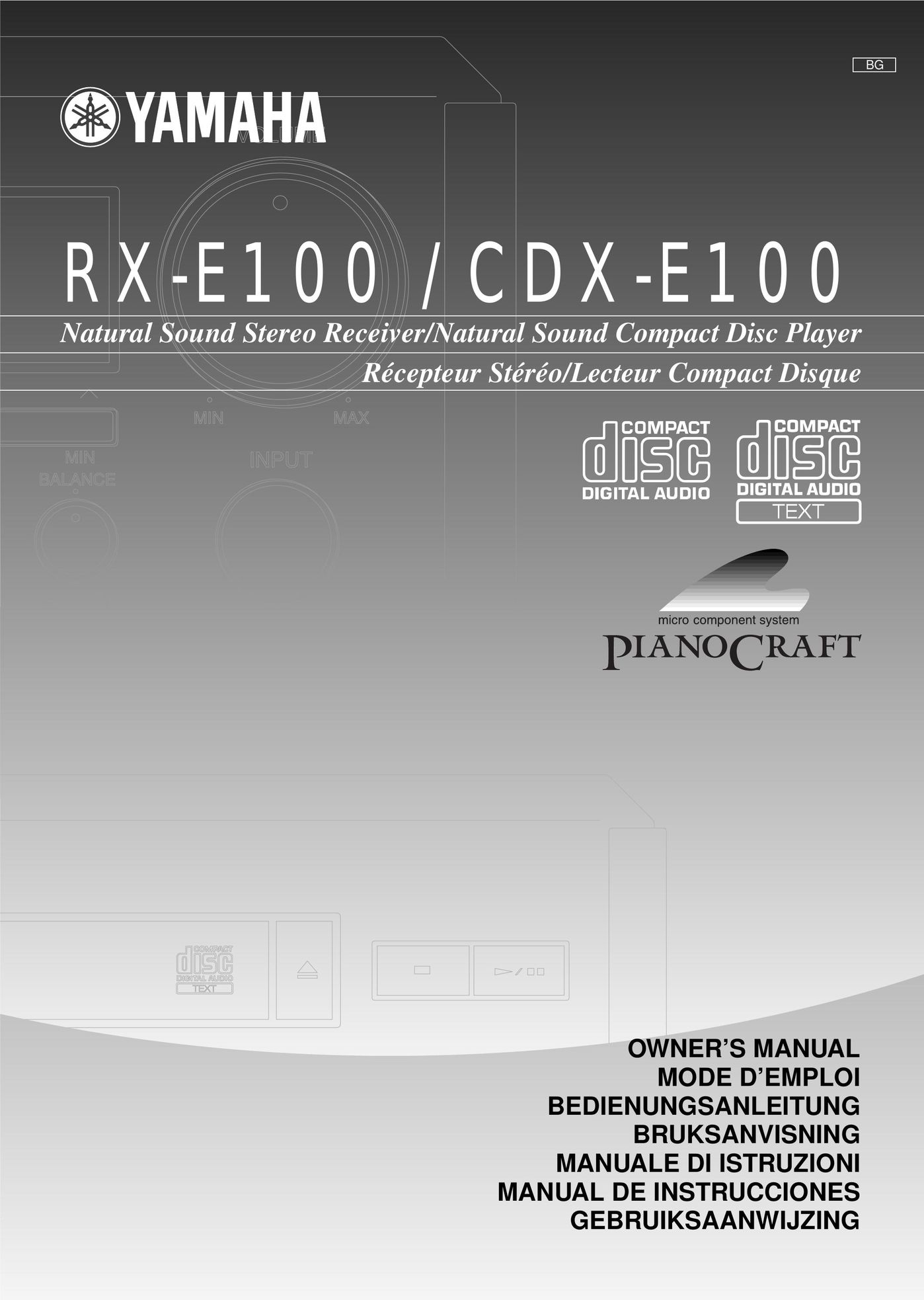 Yamaha CDX-E100 CD Player User Manual