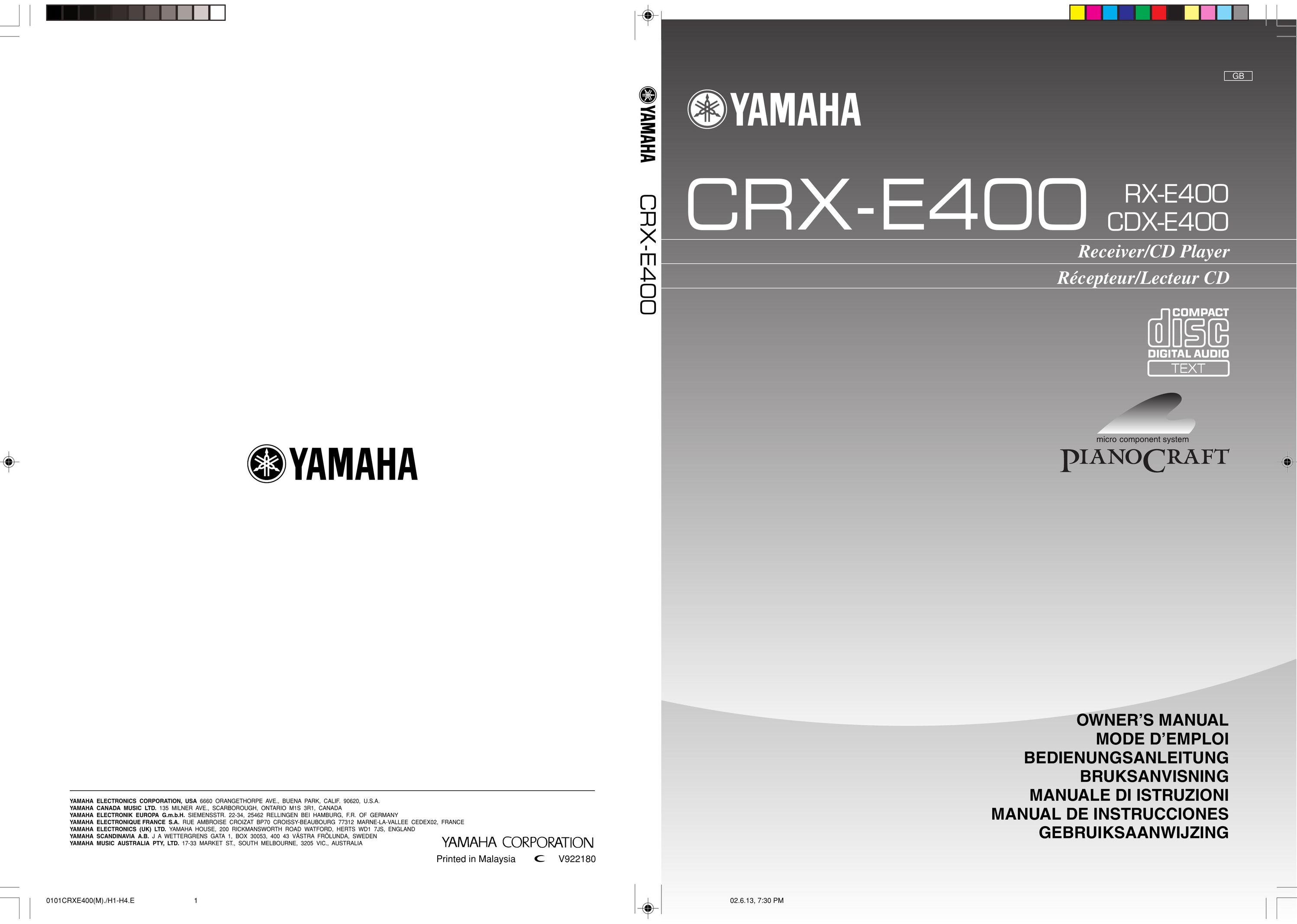 Yamaha CDX-E400 CD Player User Manual