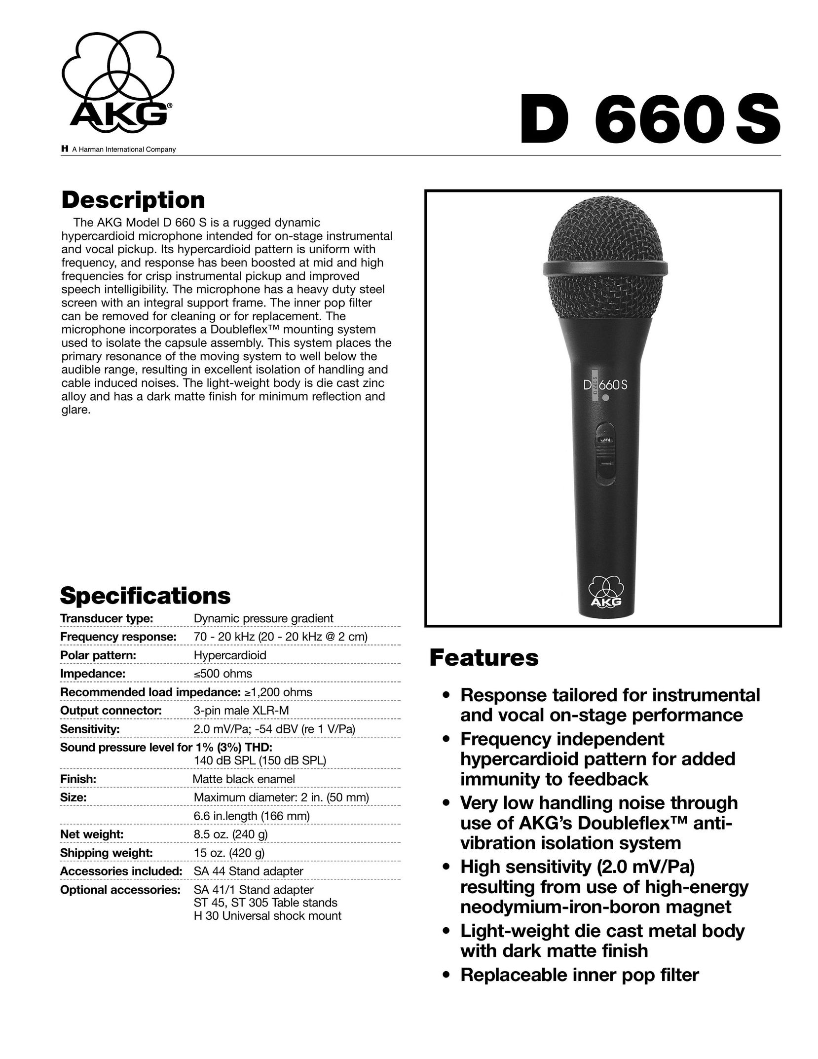 AKG Acoustics D660S Headphones User Manual