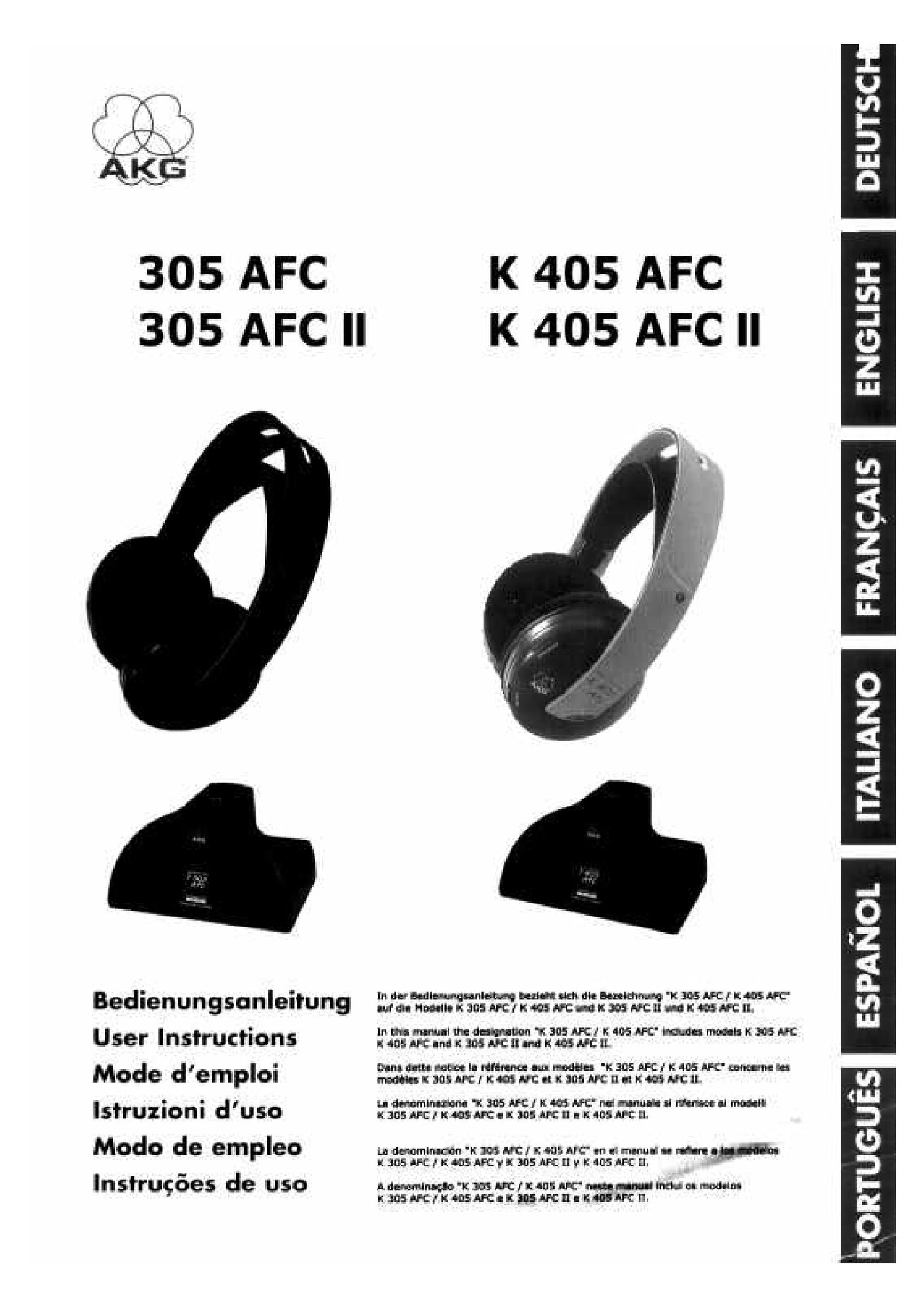 AKG Acoustics K 305 AFC Headphones User Manual