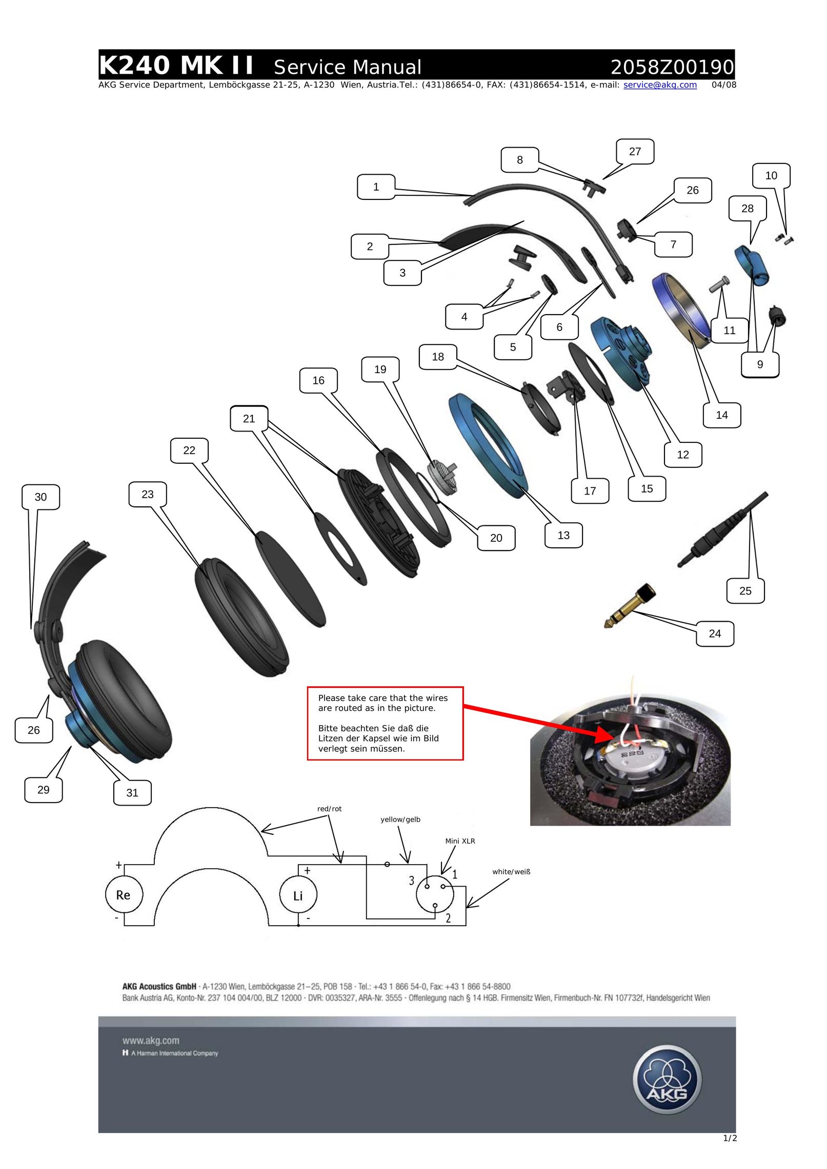 AKG Acoustics K240 MK II Headphones User Manual