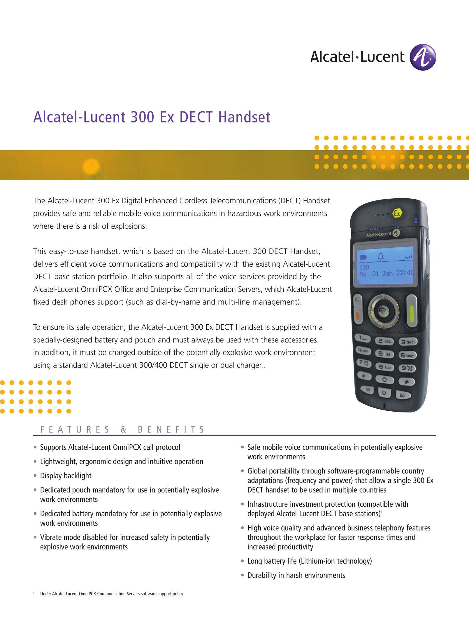 Alcatel-Lucent 300 Ex Headphones User Manual