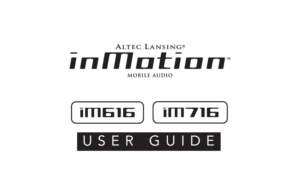 Altec Lansing iM616 Headphones User Manual