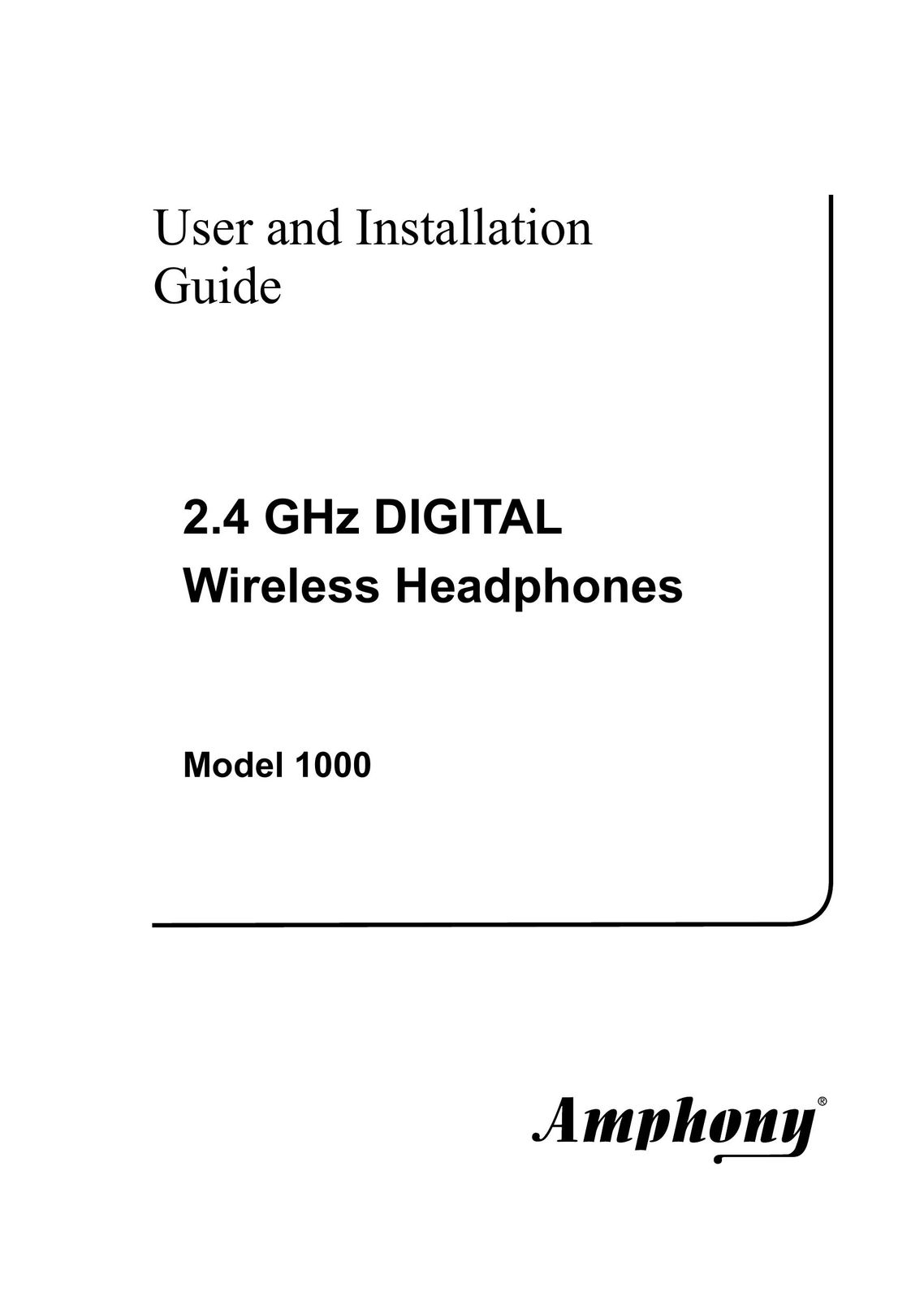 Amphony 1000 Headphones User Manual