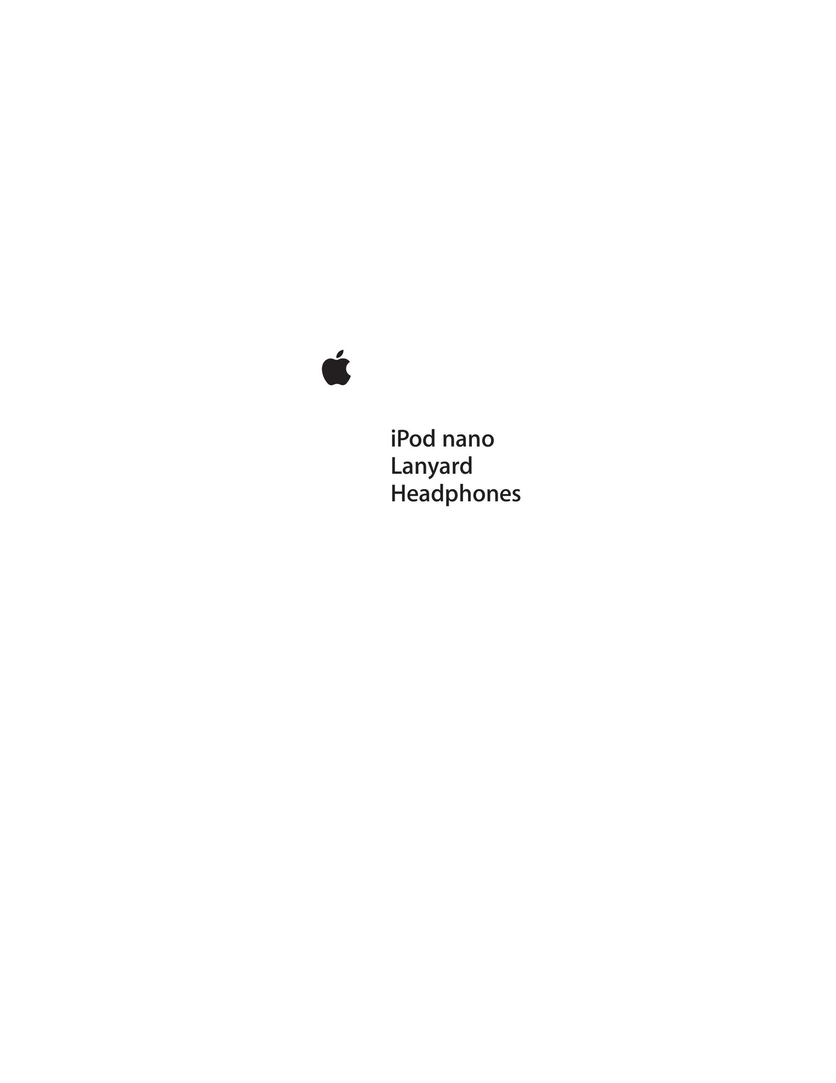 Apple iPod nano Lanyard Headphone Headphones User Manual