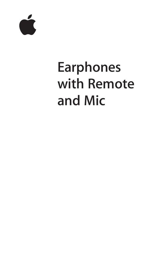Apple ZM034-4956-A Headphones User Manual