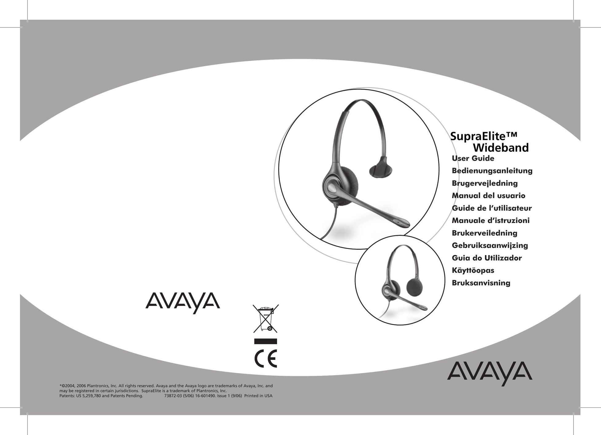 Avaya W450N Headphones User Manual
