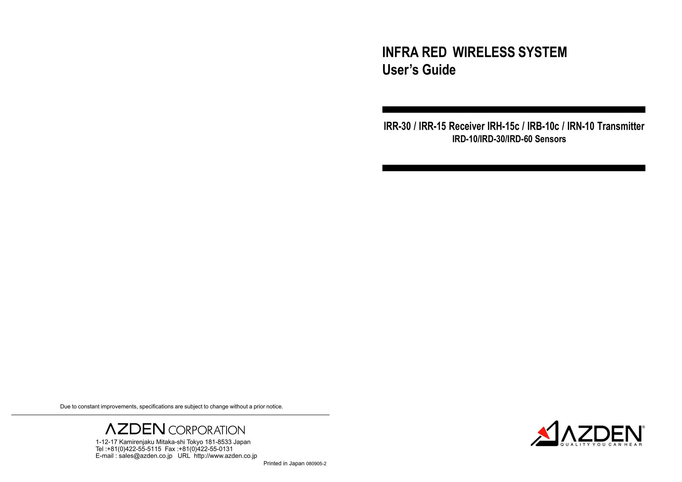Azden IRD-60 Headphones User Manual