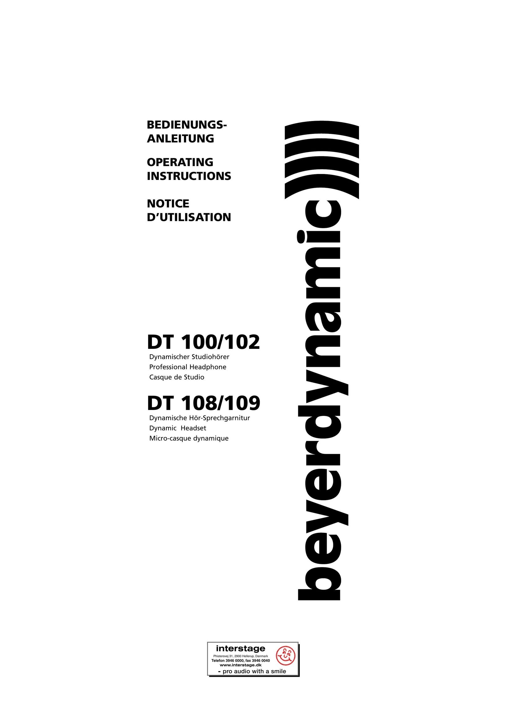 Beyerdynamic DT 108 Headphones User Manual