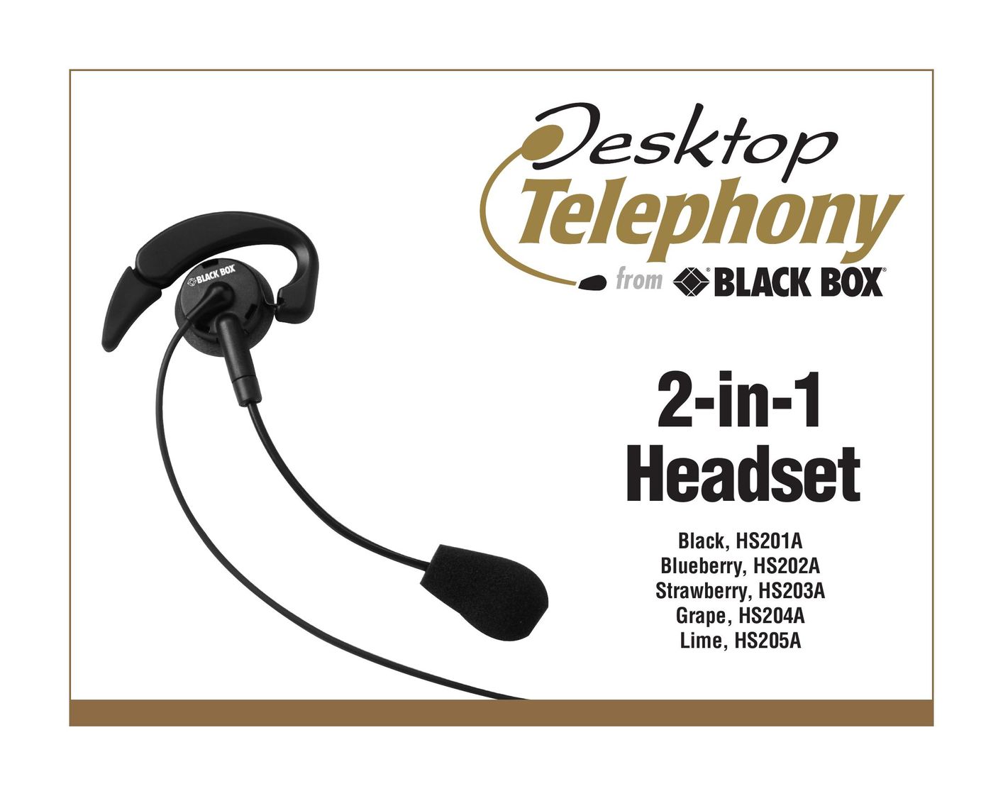 Black Box HS201A Headphones User Manual