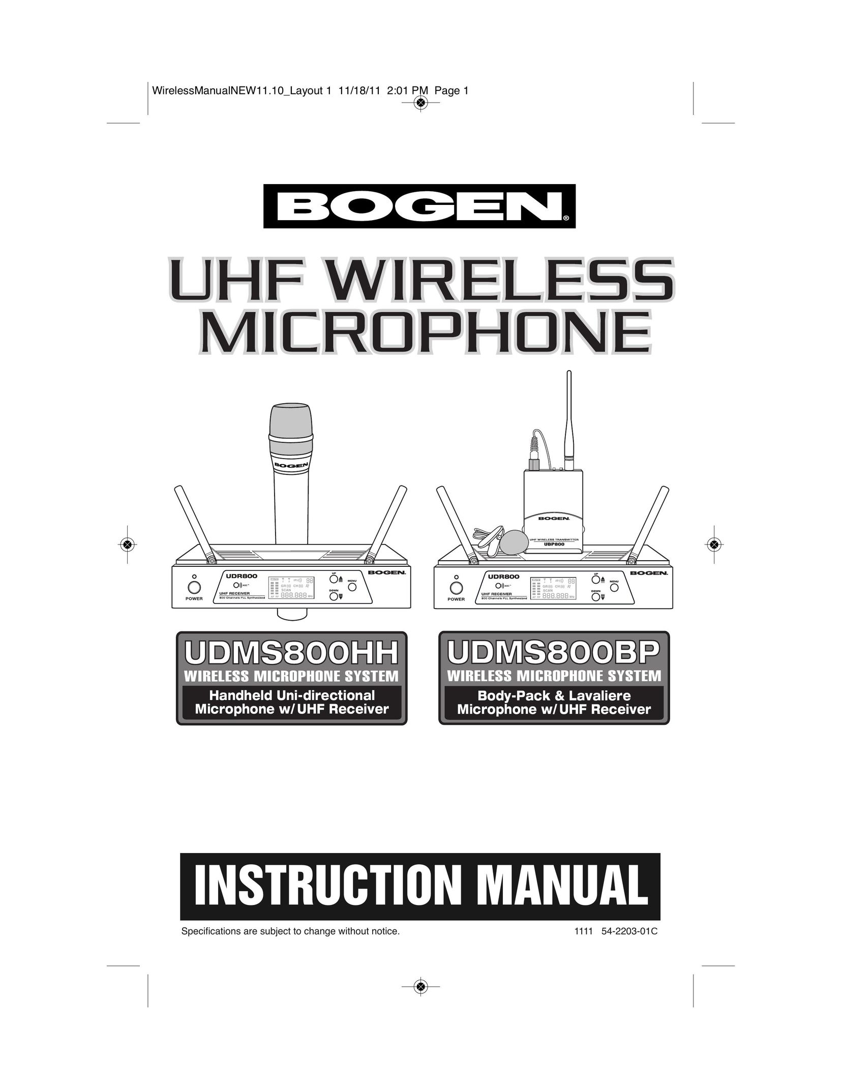 Bogen UDMS800HH Headphones User Manual