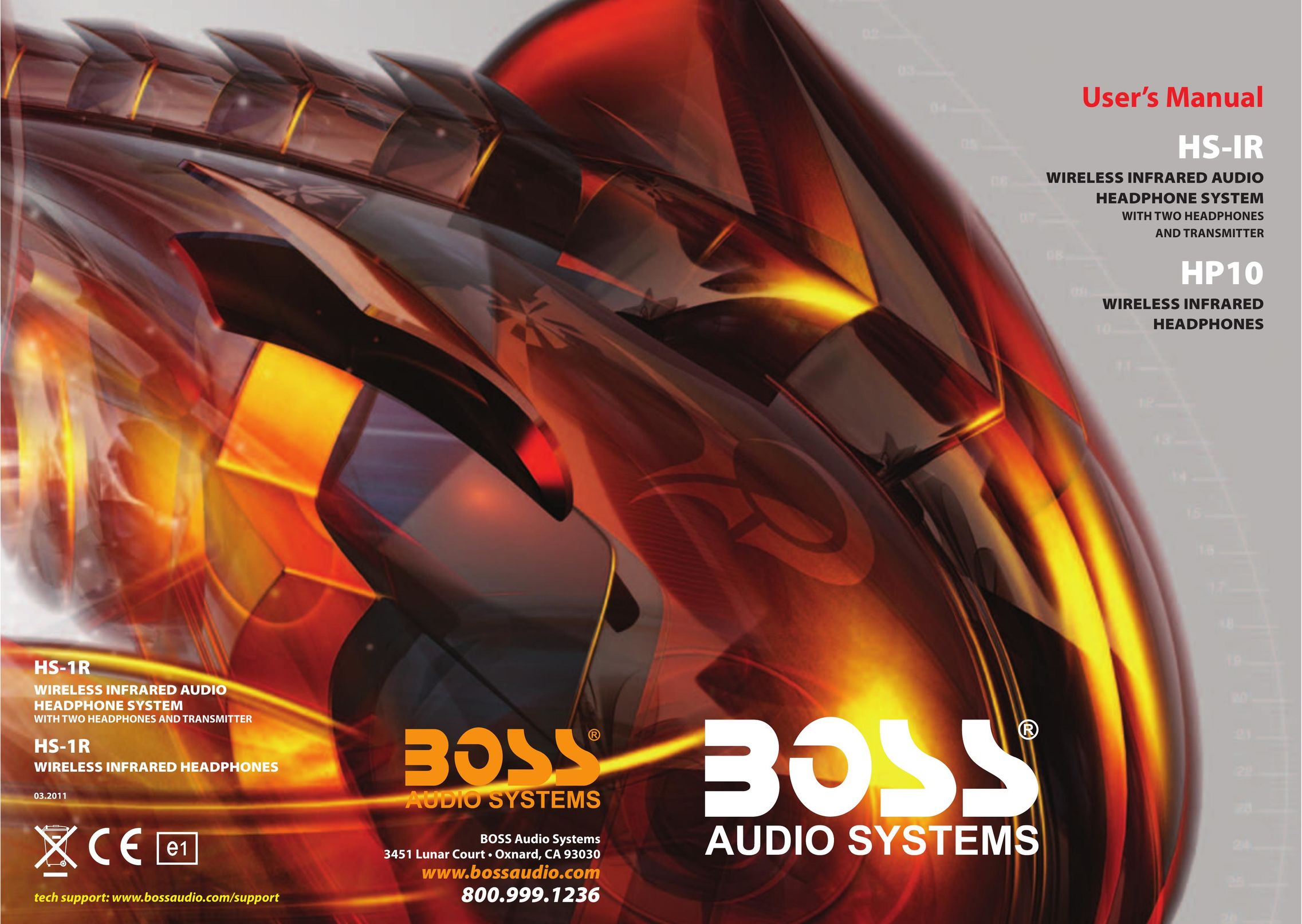 Boss Audio Systems HS-IR Headphones User Manual