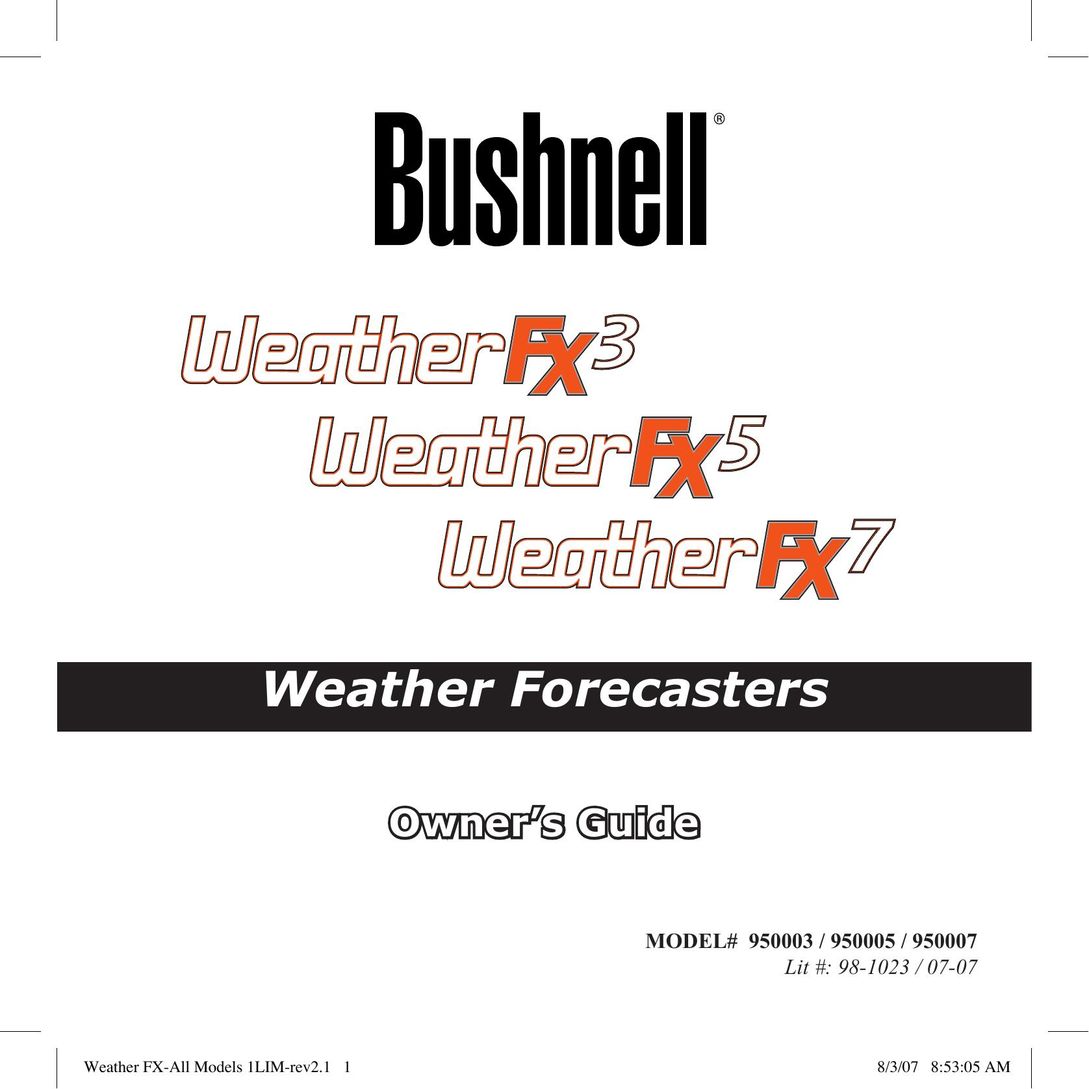 Bushnell 950005 Headphones User Manual
