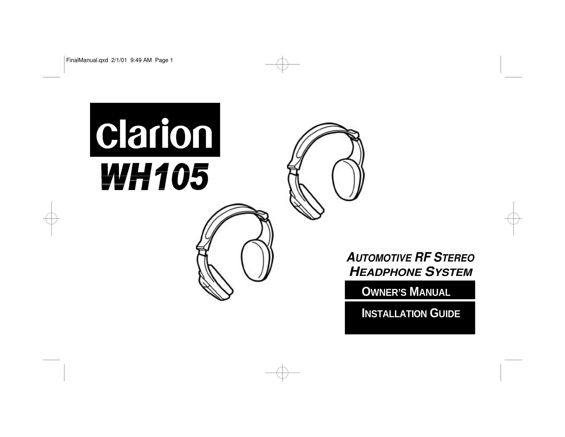 Clarion WH 105 Headphones User Manual
