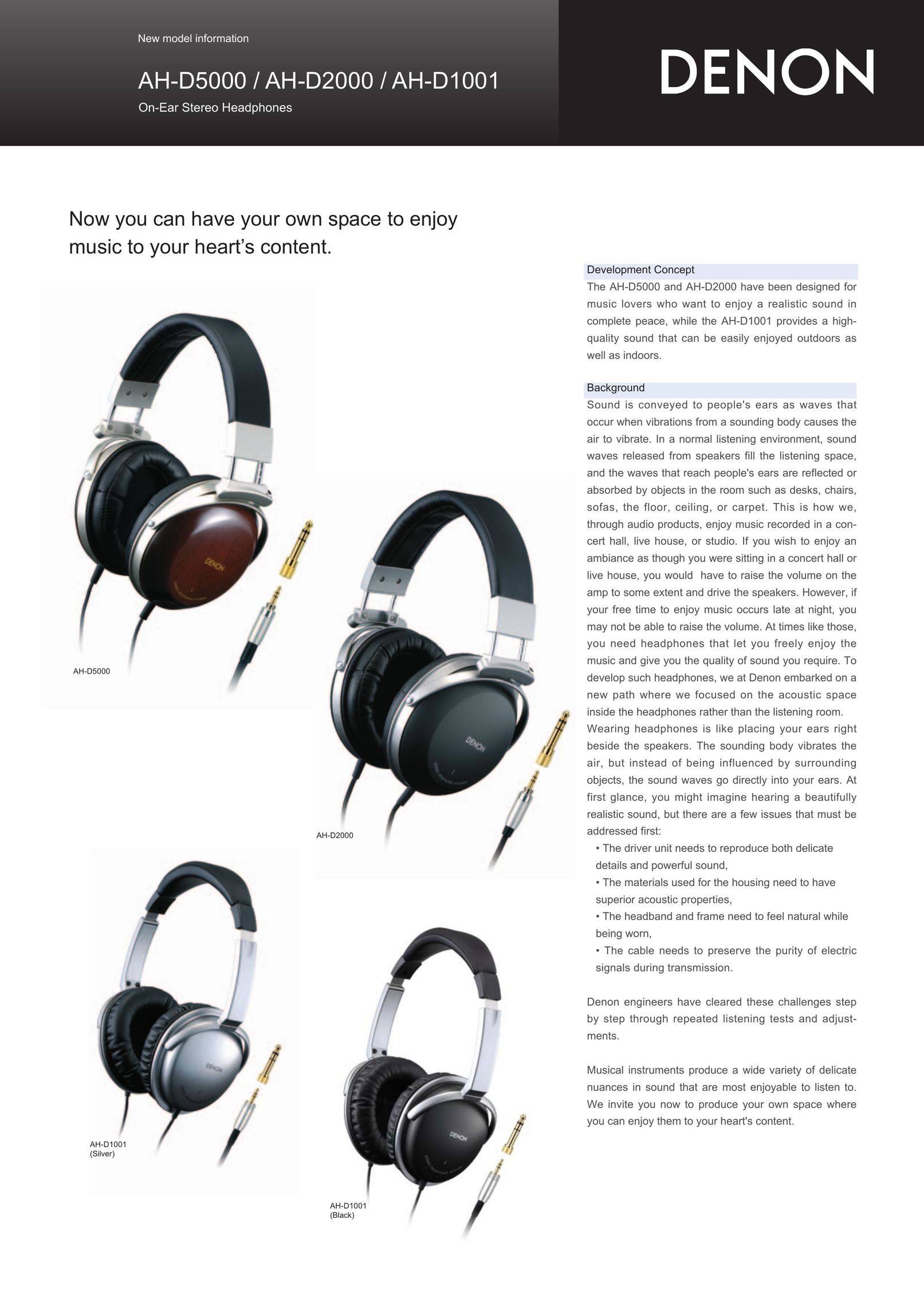 Denon AH-D1001 Headphones User Manual