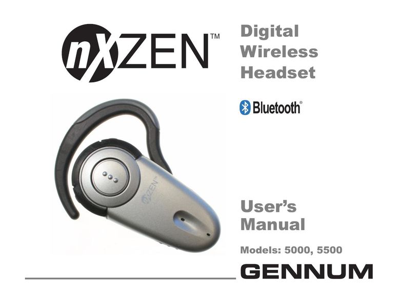 GENNUM 5000 Headphones User Manual