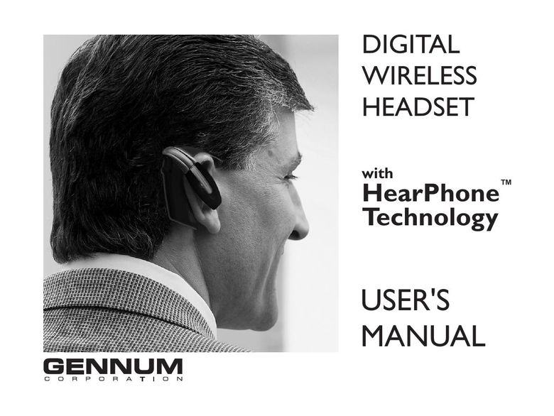 GENNUM DIGITAL WIRELESS HEADSET Headphones User Manual