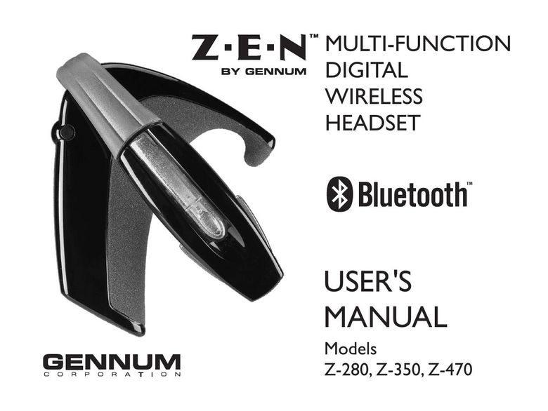 GENNUM Z-280 Headphones User Manual