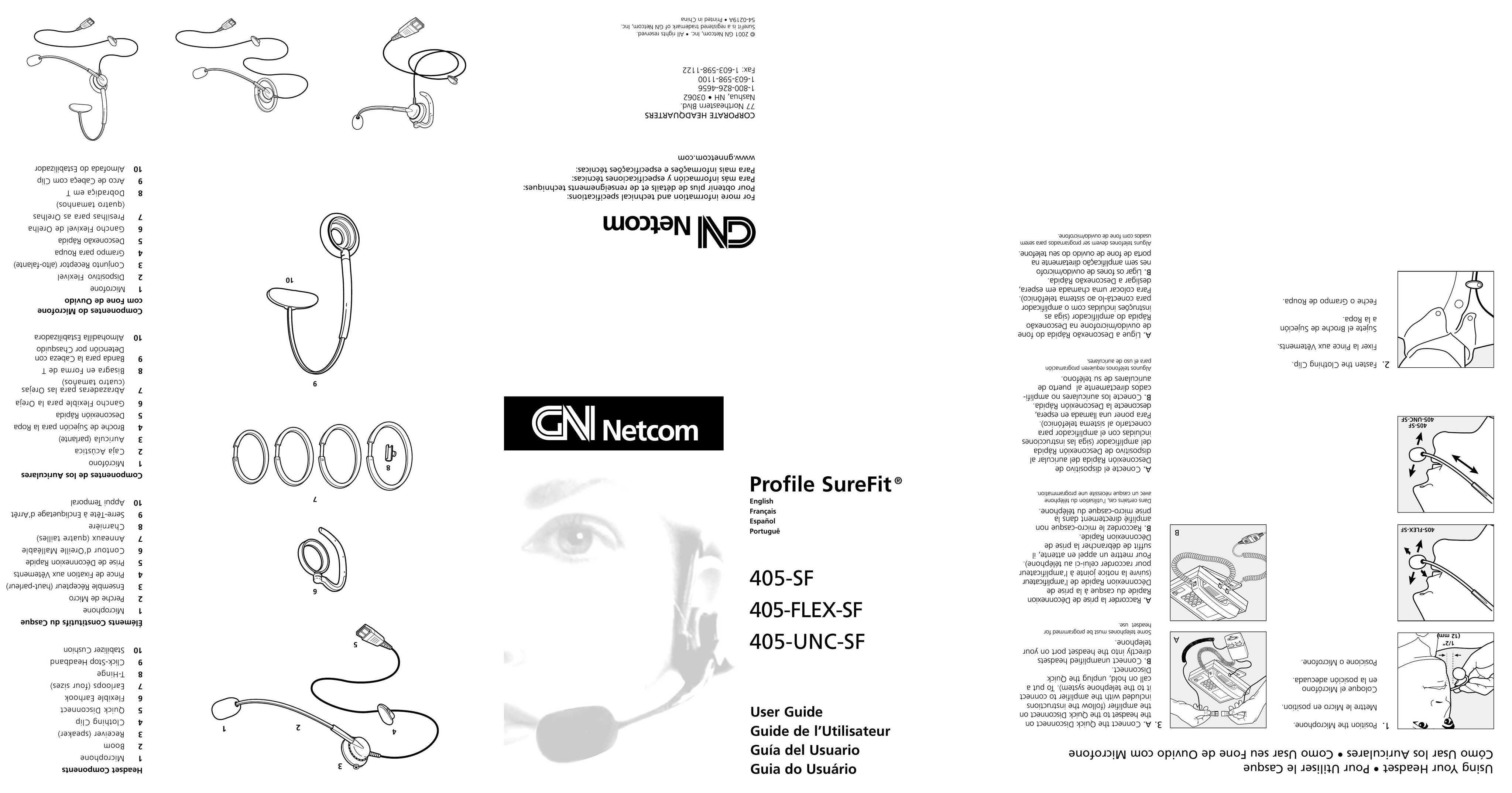 GN Netcom 405-UNC-SF Headphones User Manual