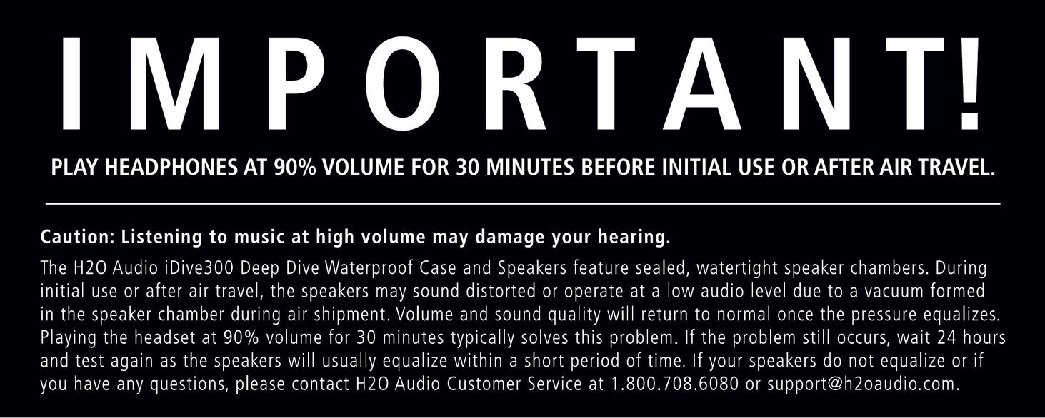 H2O Audio iDV1-5A1 Headphones User Manual