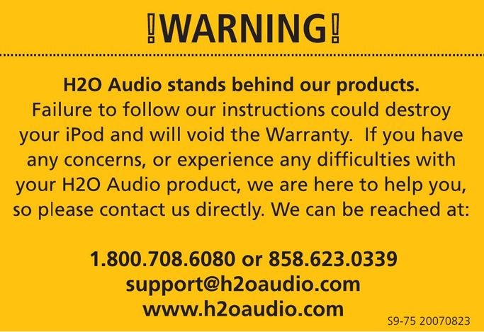 H2O Audio iSH2 Headphones User Manual