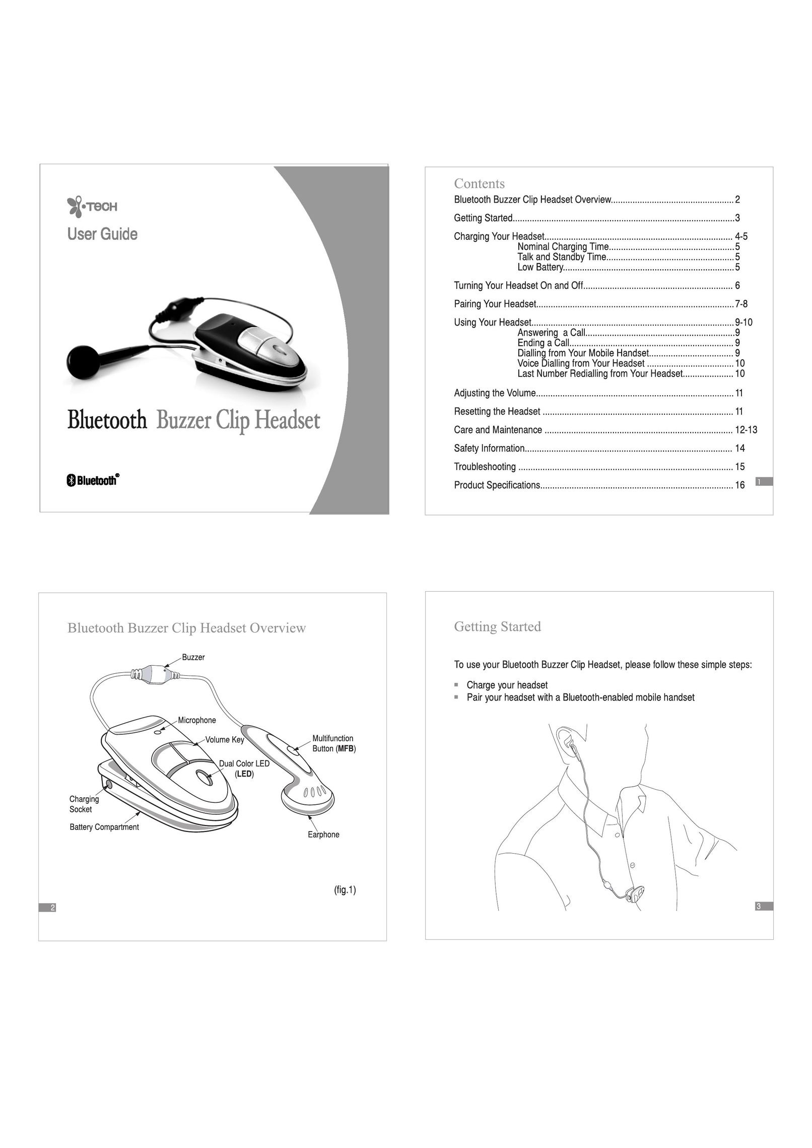 i. Tech Dynamic Buzzer Clip Headphones User Manual