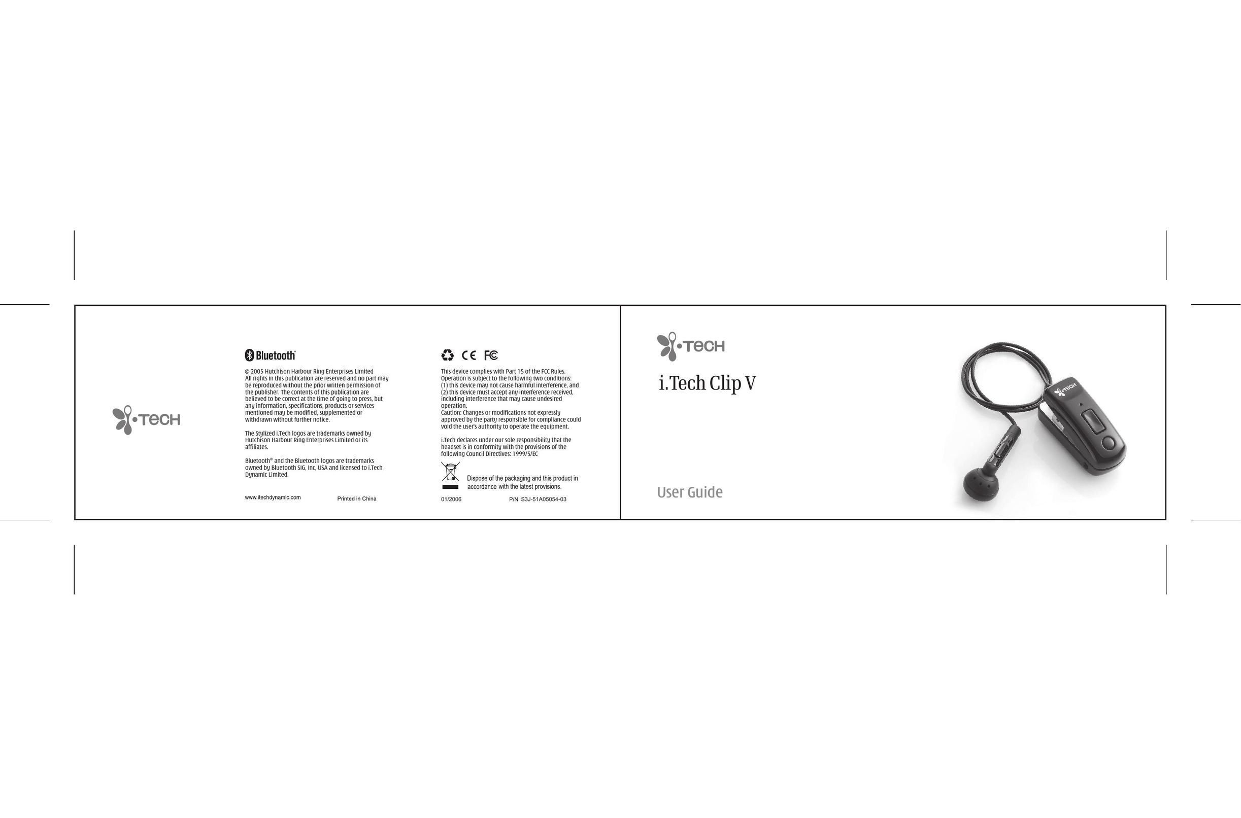 i. Tech Dynamic Clip V Headphones User Manual