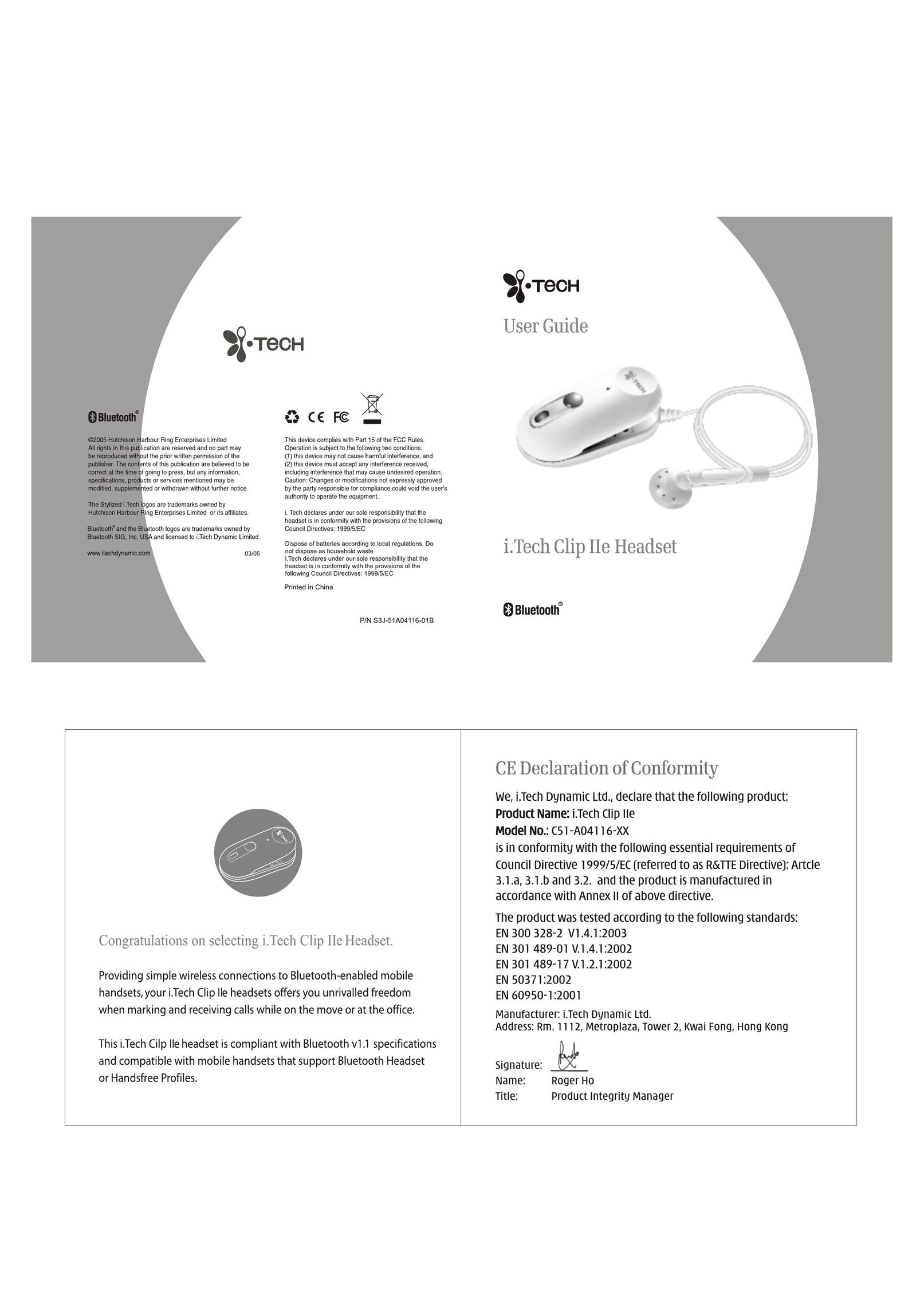 i. Tech Dynamic IIe Headphones User Manual