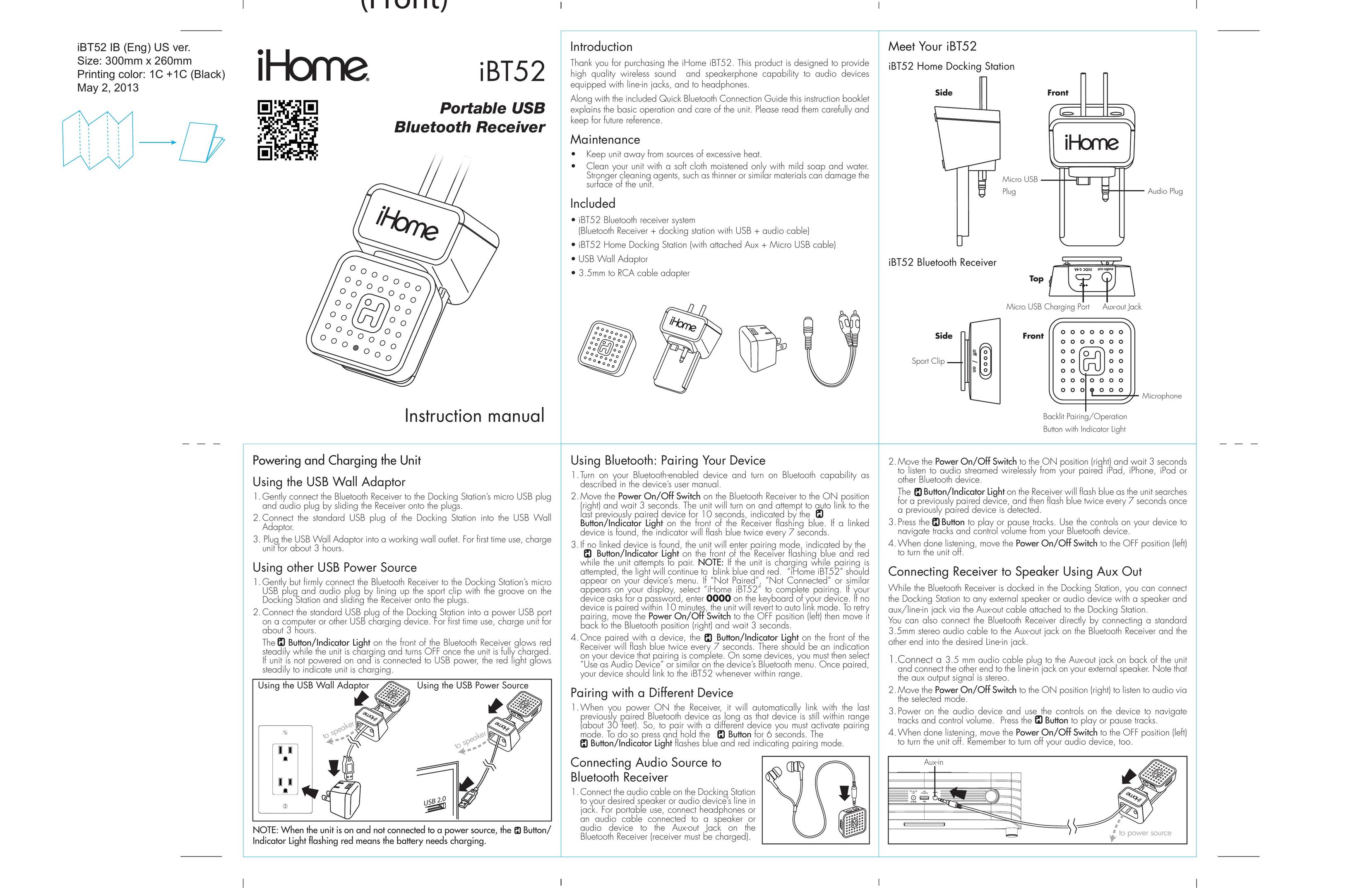 iHome iBT52 Headphones User Manual