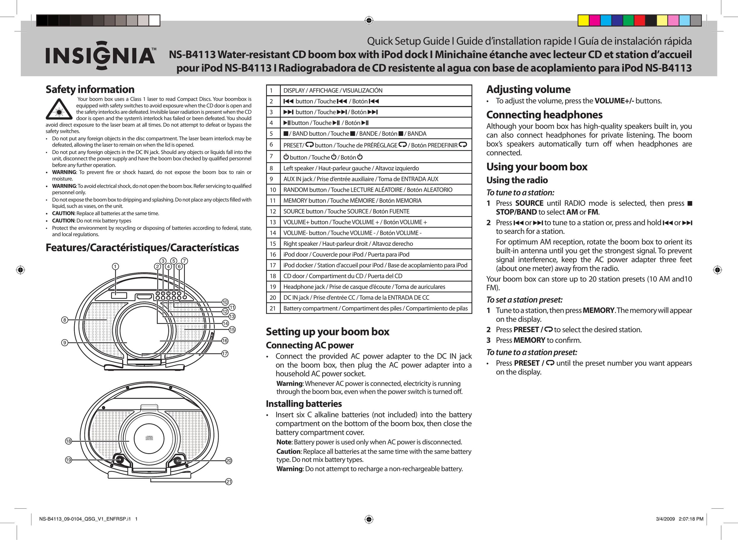 Insignia NS-B4113 Headphones User Manual