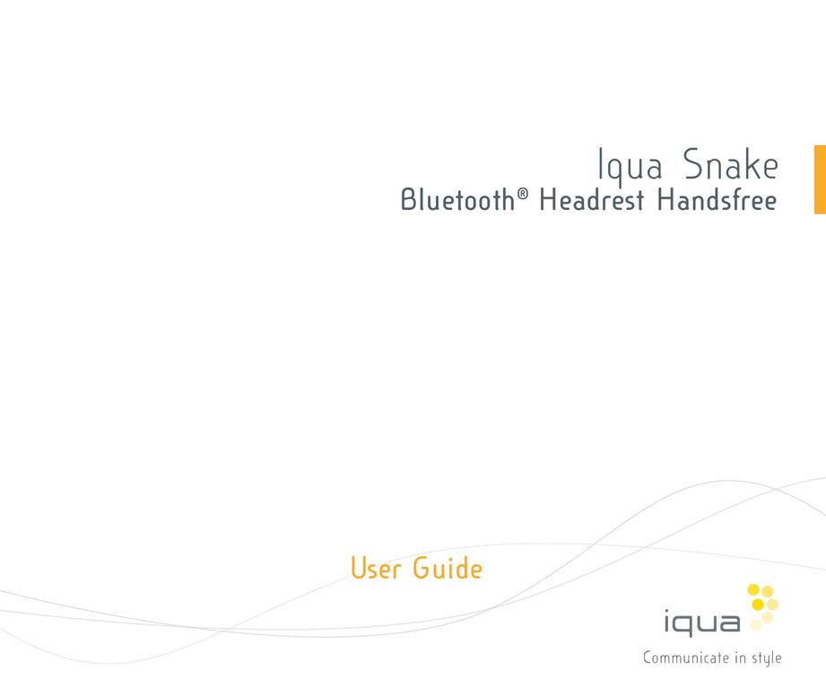 Iqua Bluetooth Headrest Handsfree Headphones User Manual