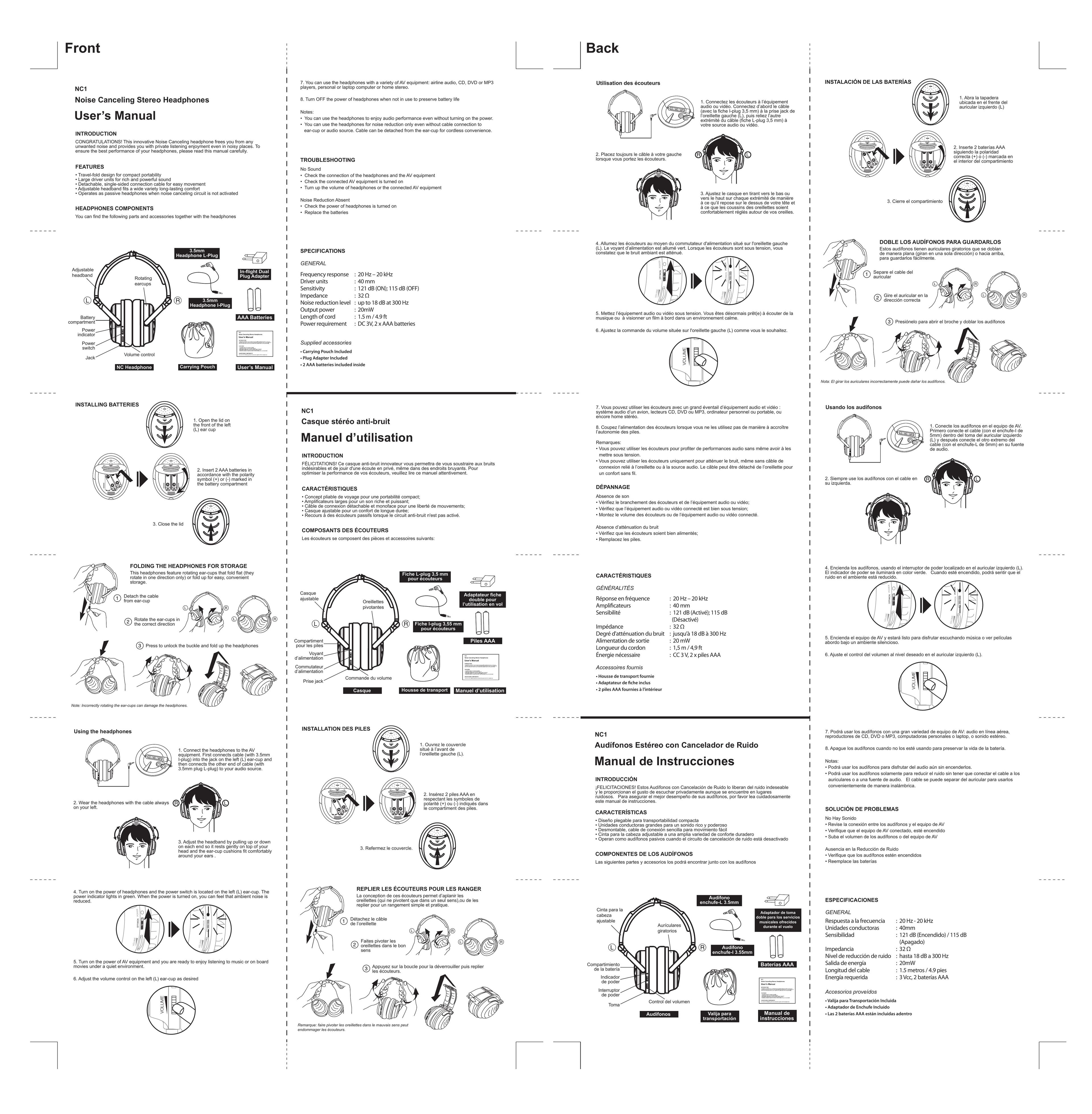 iSymphony NC1 Headphones User Manual