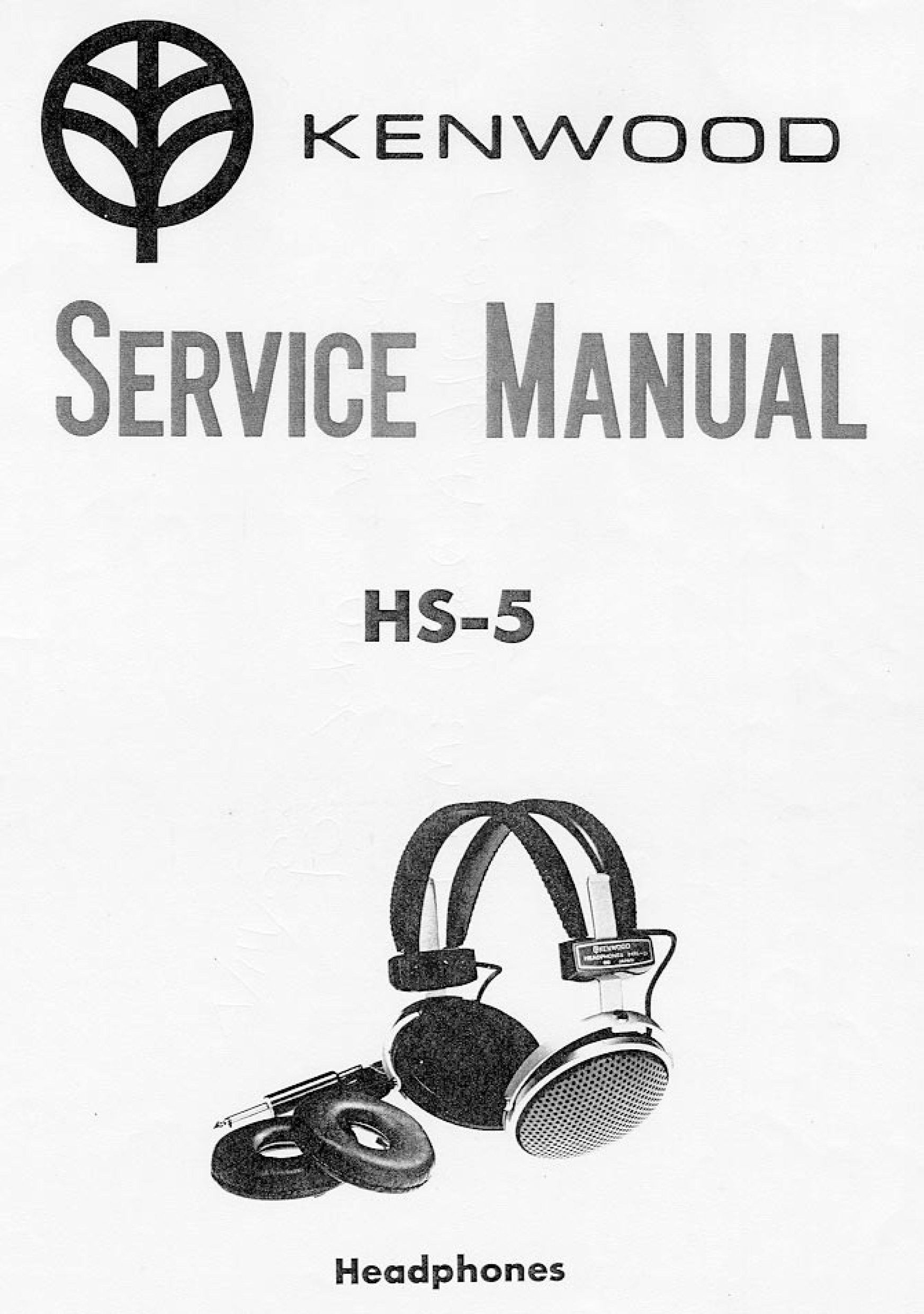 Kenwood HS-5 Headphones User Manual