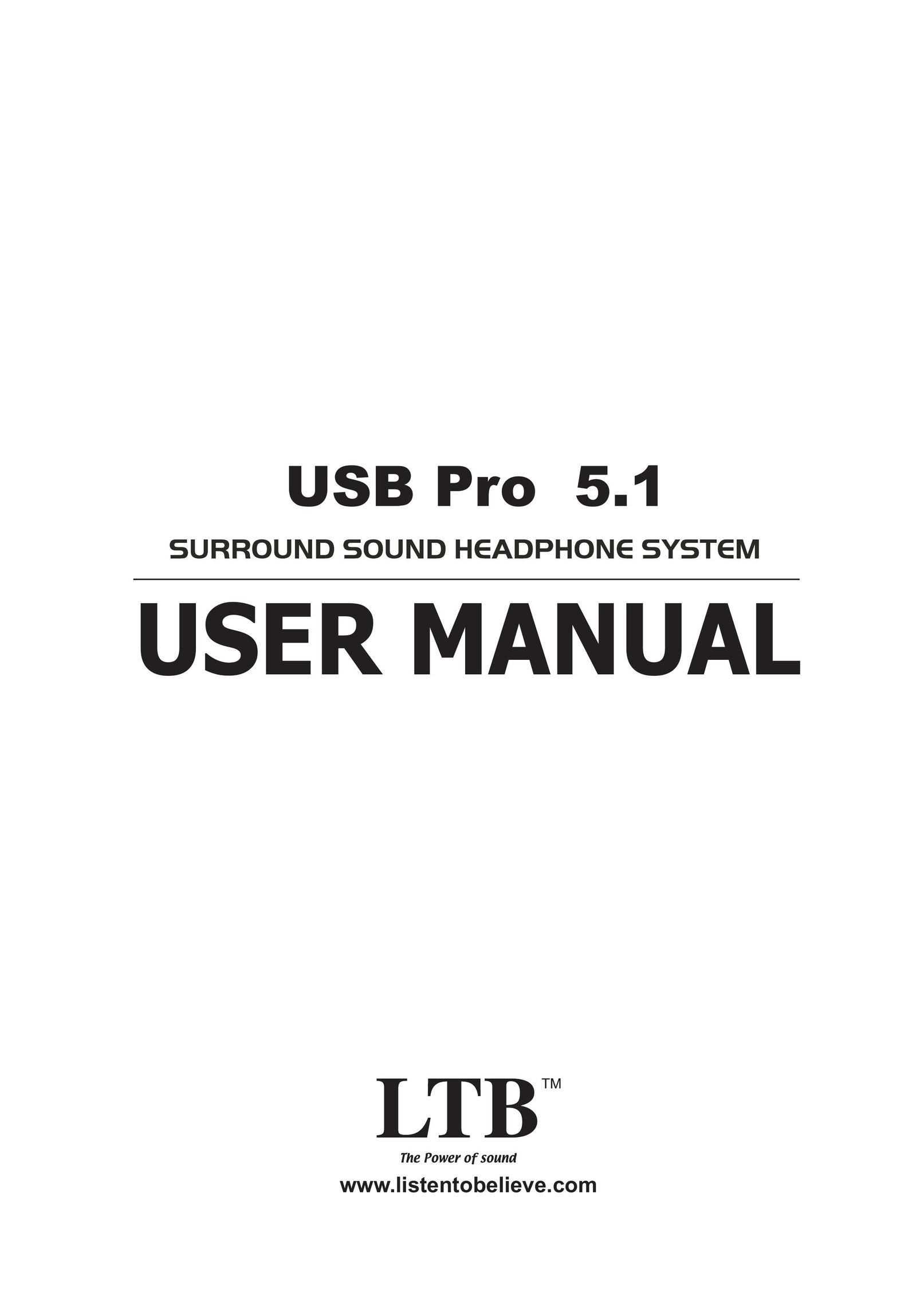 LTB Audio Systems USB Pro 5.1 Surround Sound Headphone System Headphones User Manual