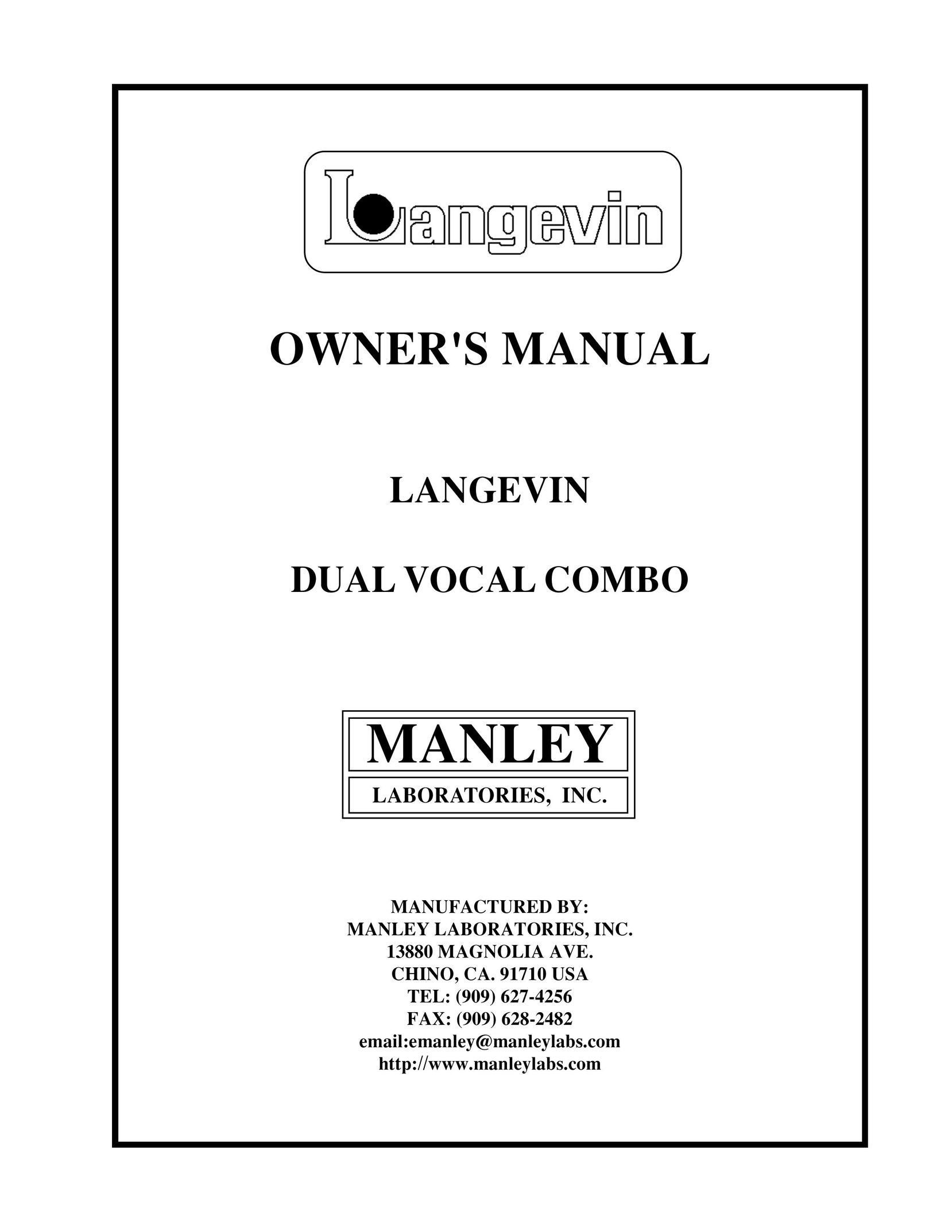 Manley Labs Langevin Dual Vocal Combo Headphones User Manual