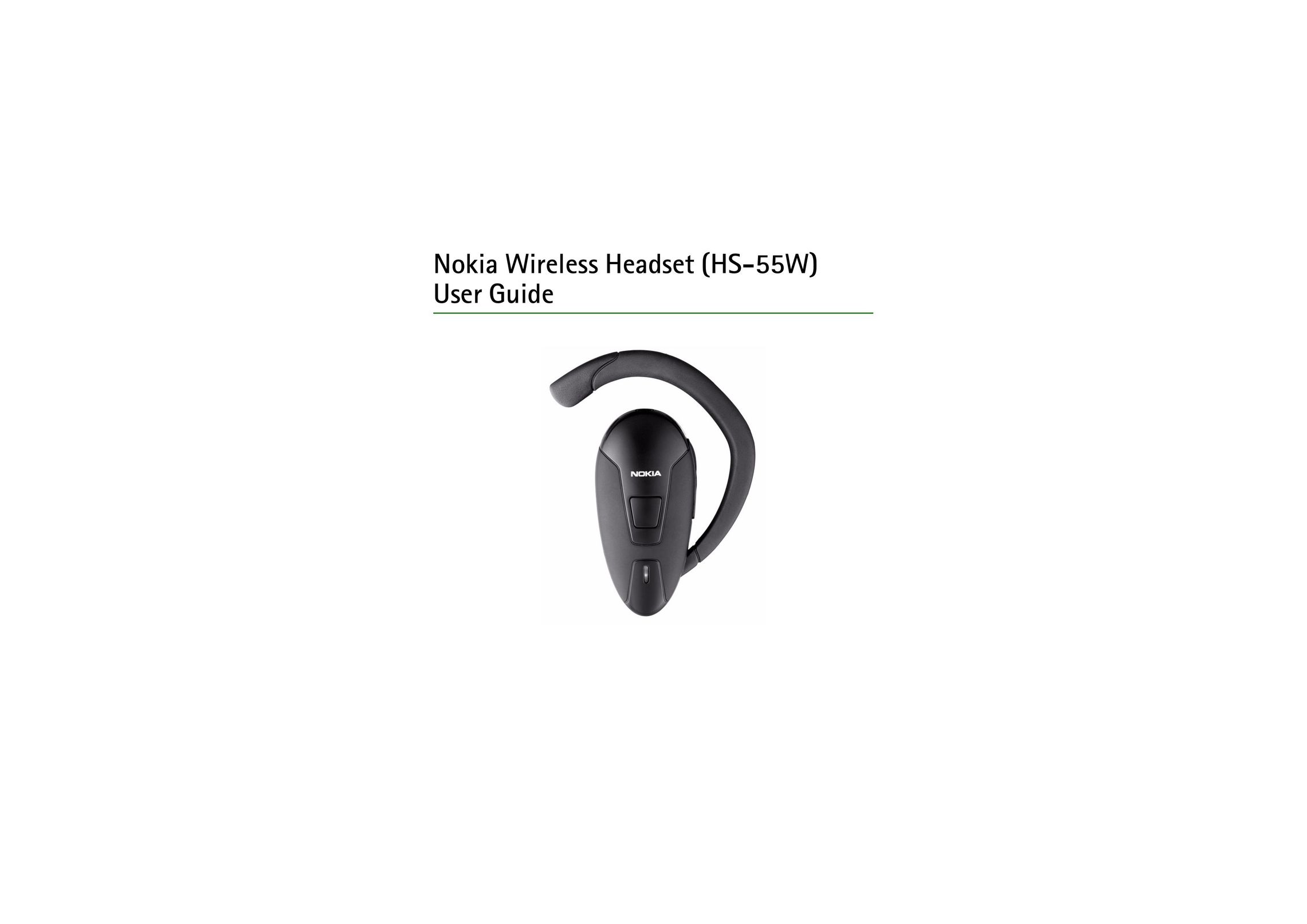 Nokia HS-55W Headphones User Manual