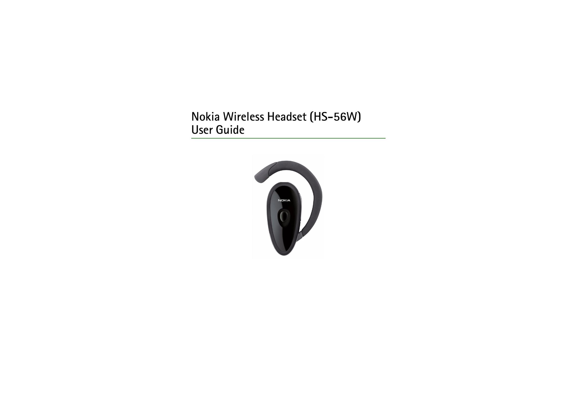 Nokia HS-56W Headphones User Manual