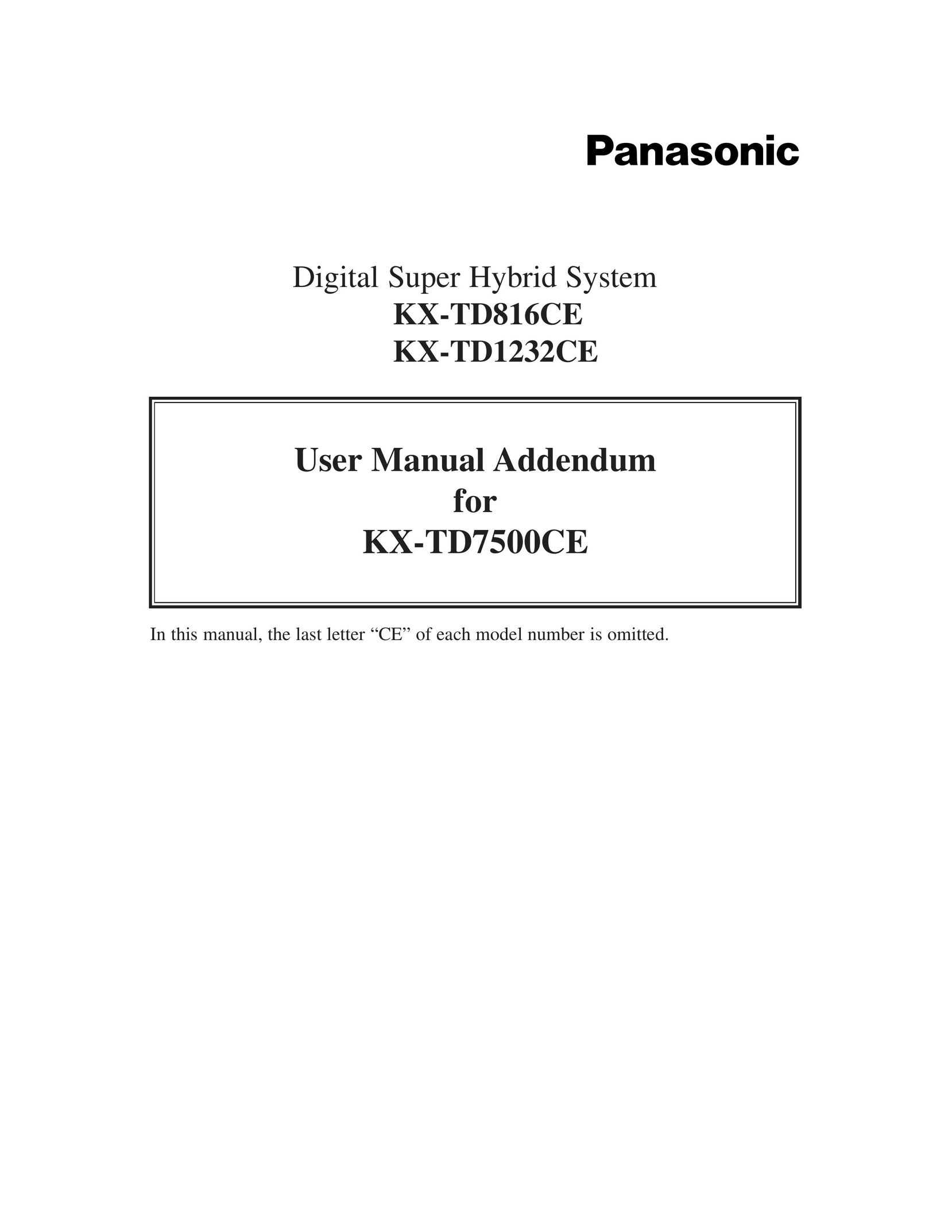 Panasonic KX-TD1232CE Headphones User Manual