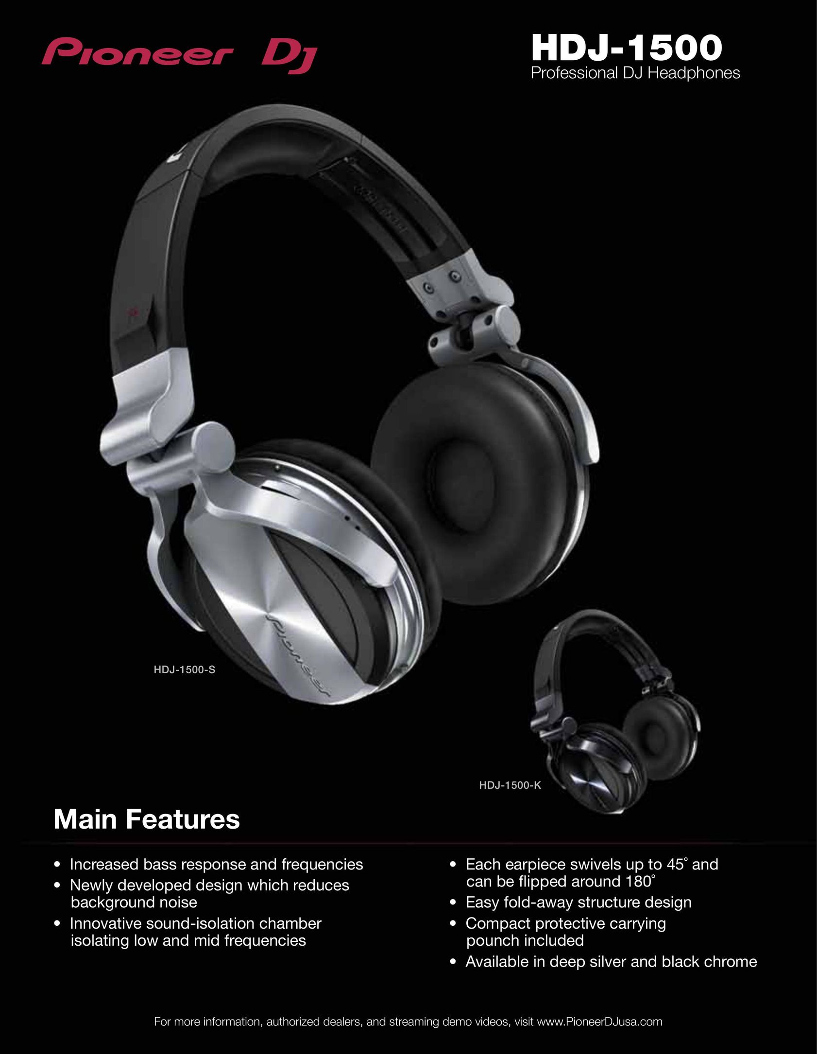 Pioneer HDJ-1500-K Headphones User Manual