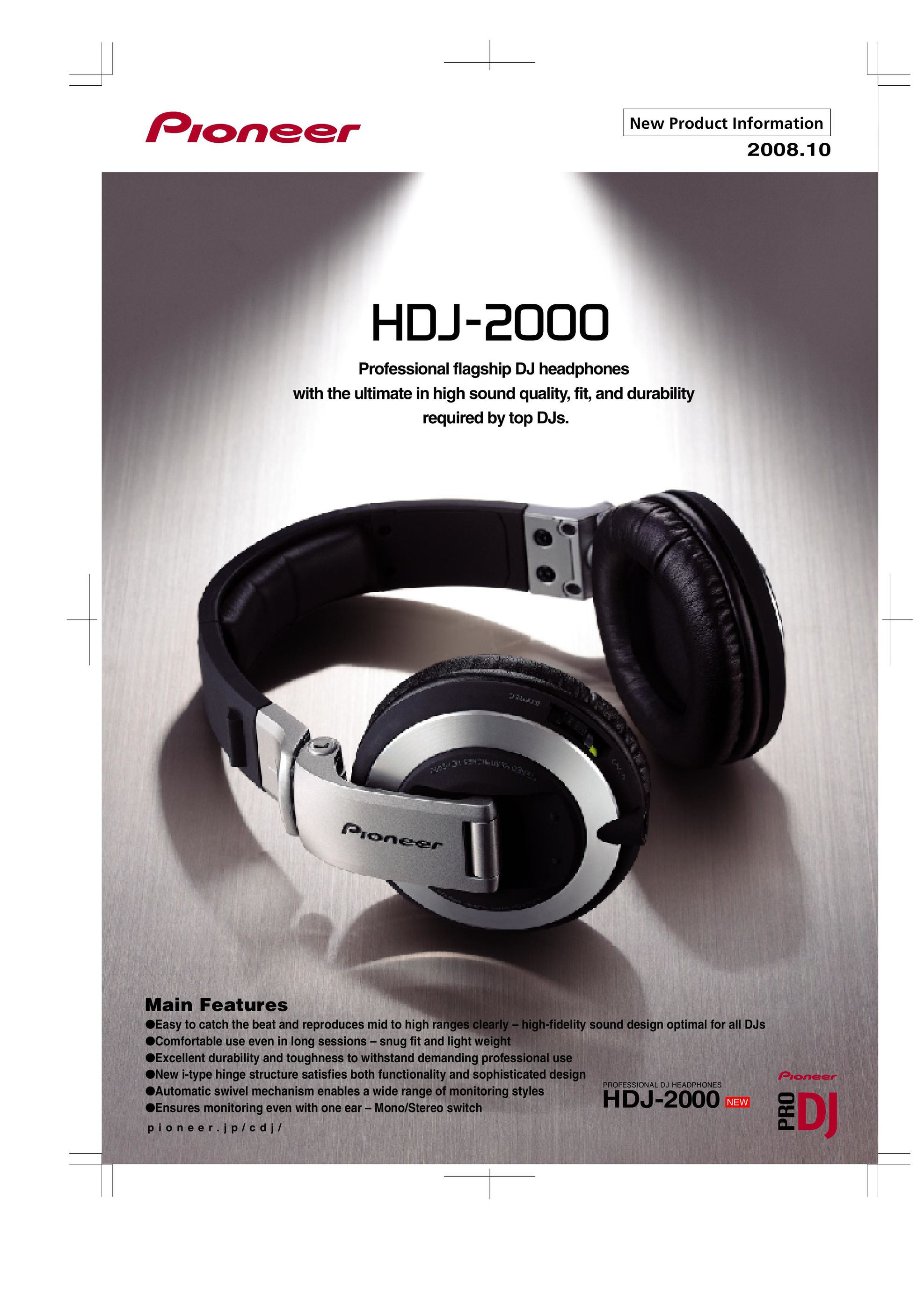 Pioneer HDJ-2000 Headphones User Manual