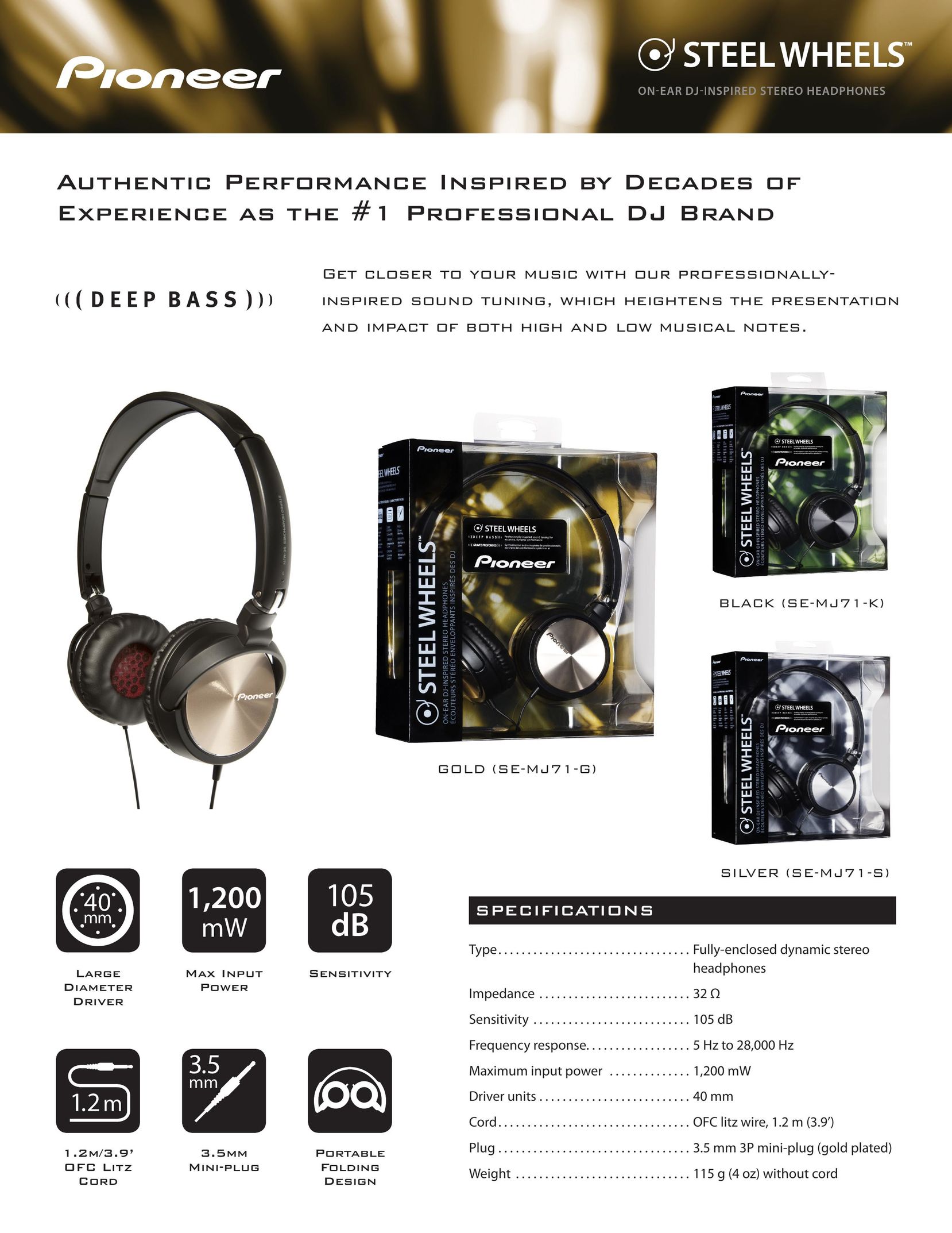 Pioneer SE-MJ71-K Headphones User Manual