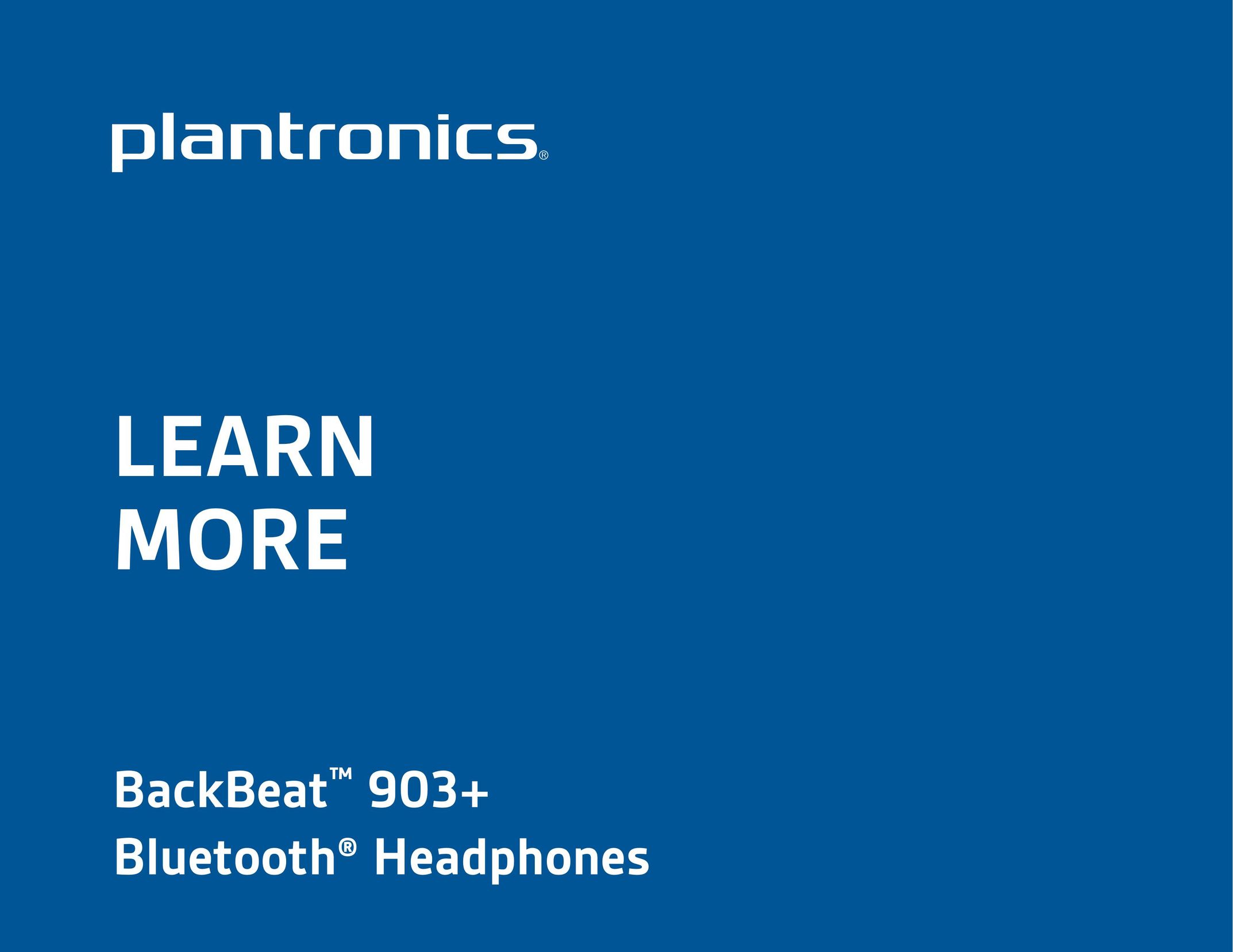 Plantronics 903 Headphones User Manual